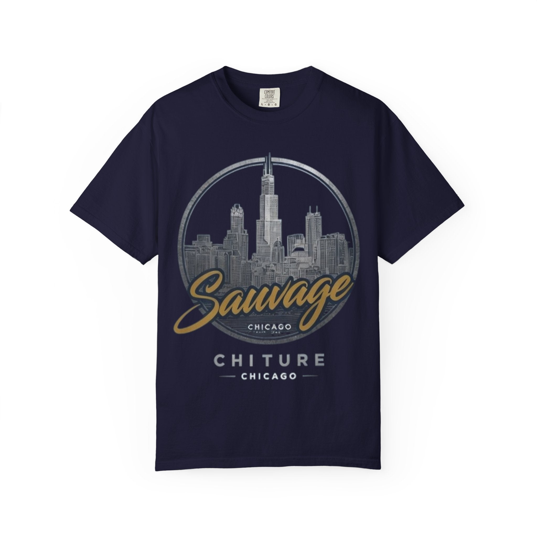 Chicago Skyline T-Shirt — "Sauvage" Graphic Tee Gold