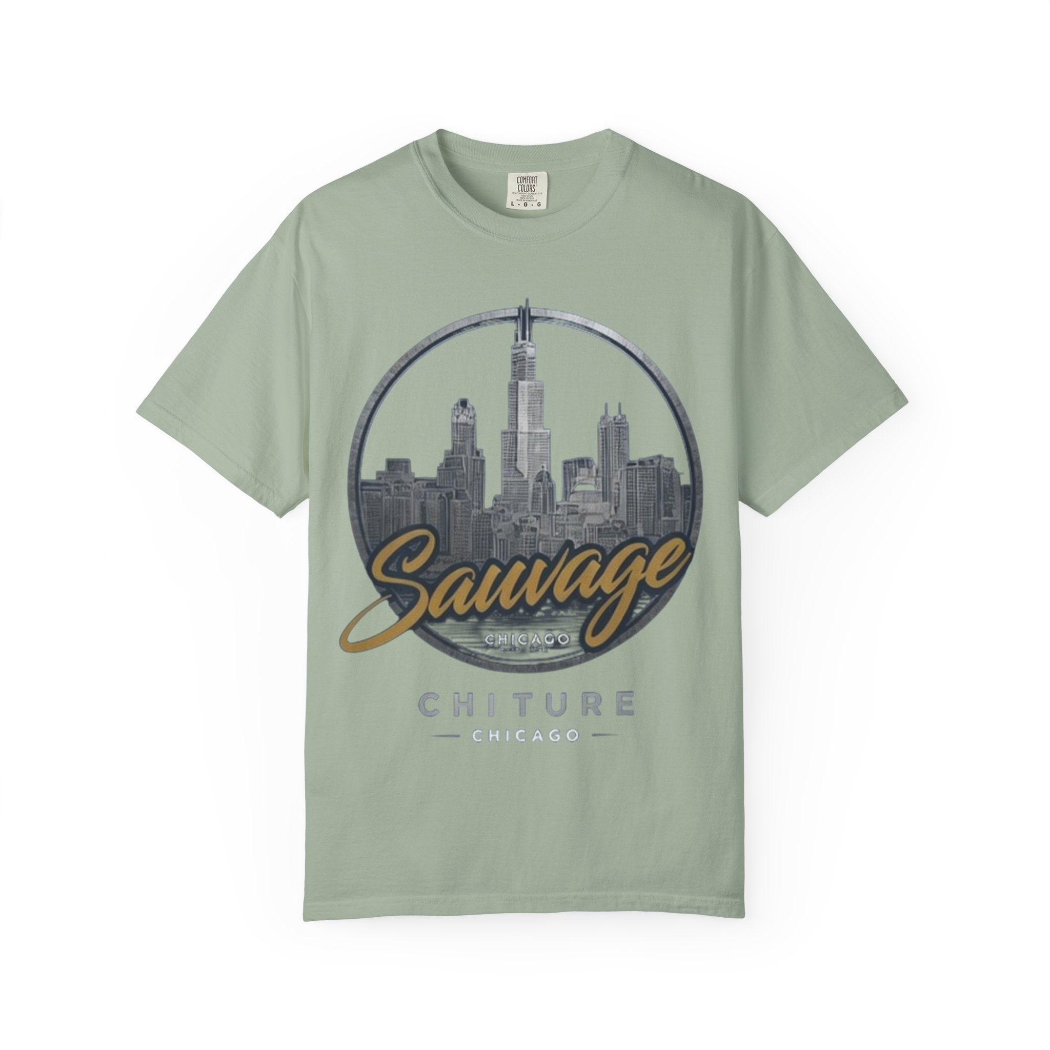 Chicago Skyline T-Shirt — "Sauvage" Graphic Tee Gold