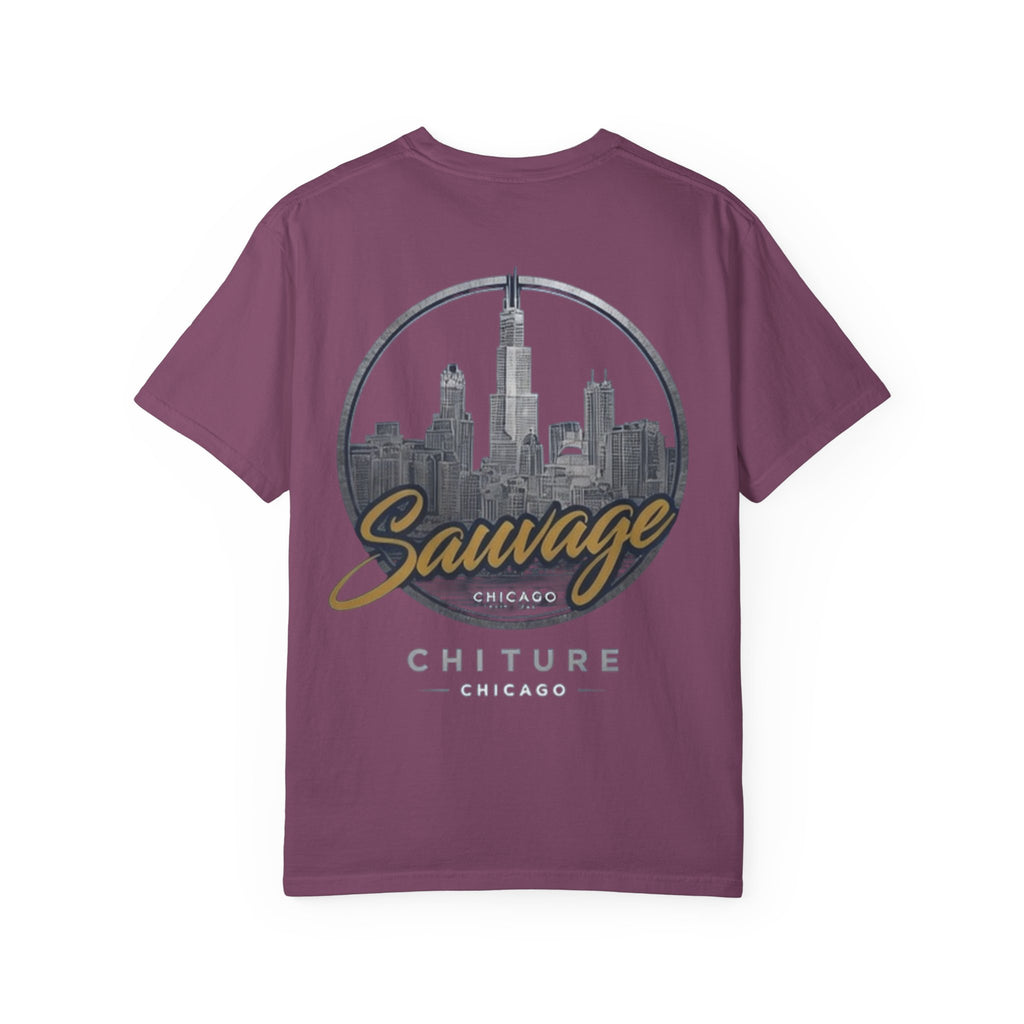 Chicago Skyline T-Shirt — "Sauvage" Graphic Tee Gold