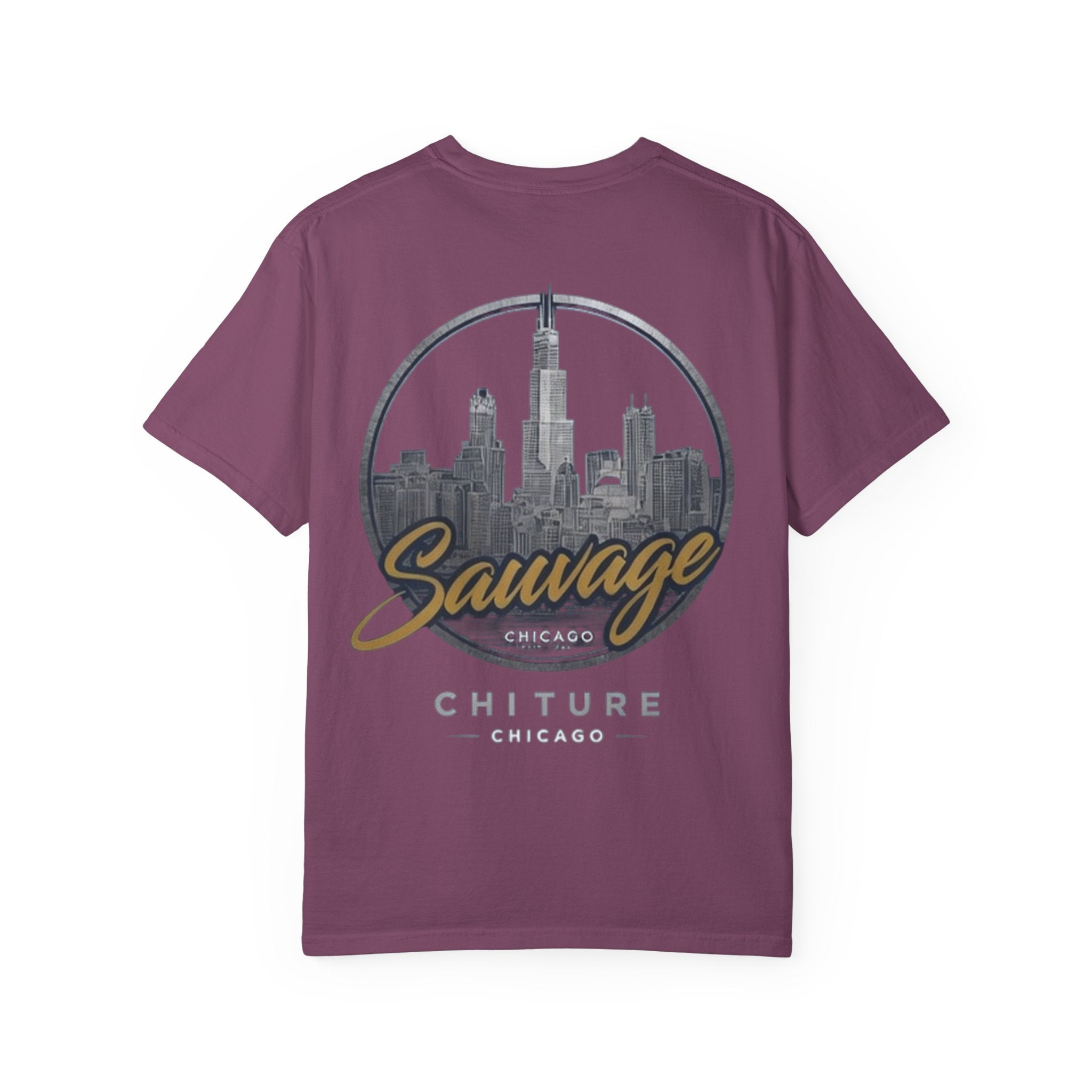 Chicago Skyline T-Shirt — "Sauvage" Graphic Tee Gold