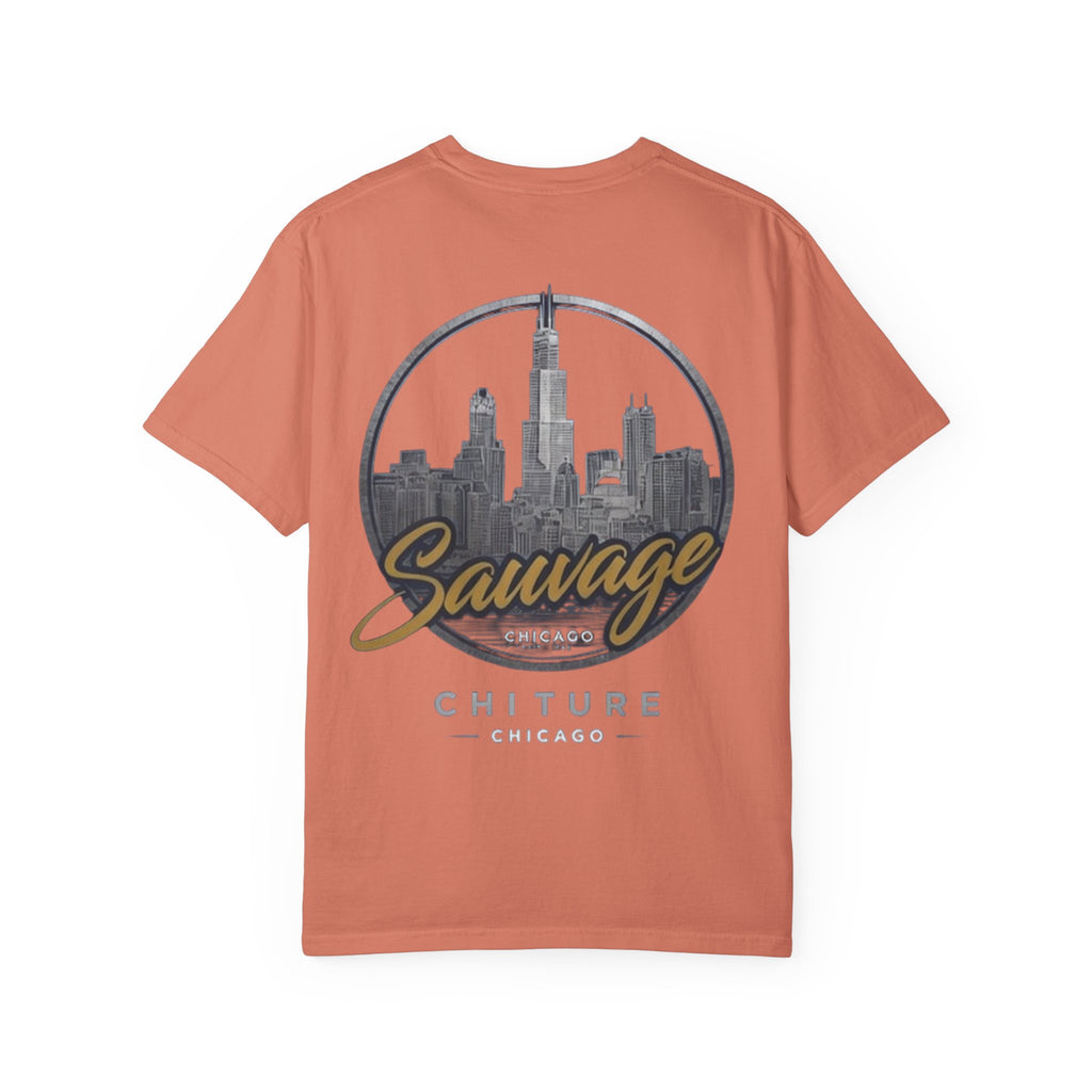 Chicago Skyline T-Shirt — "Sauvage" Graphic Tee Gold