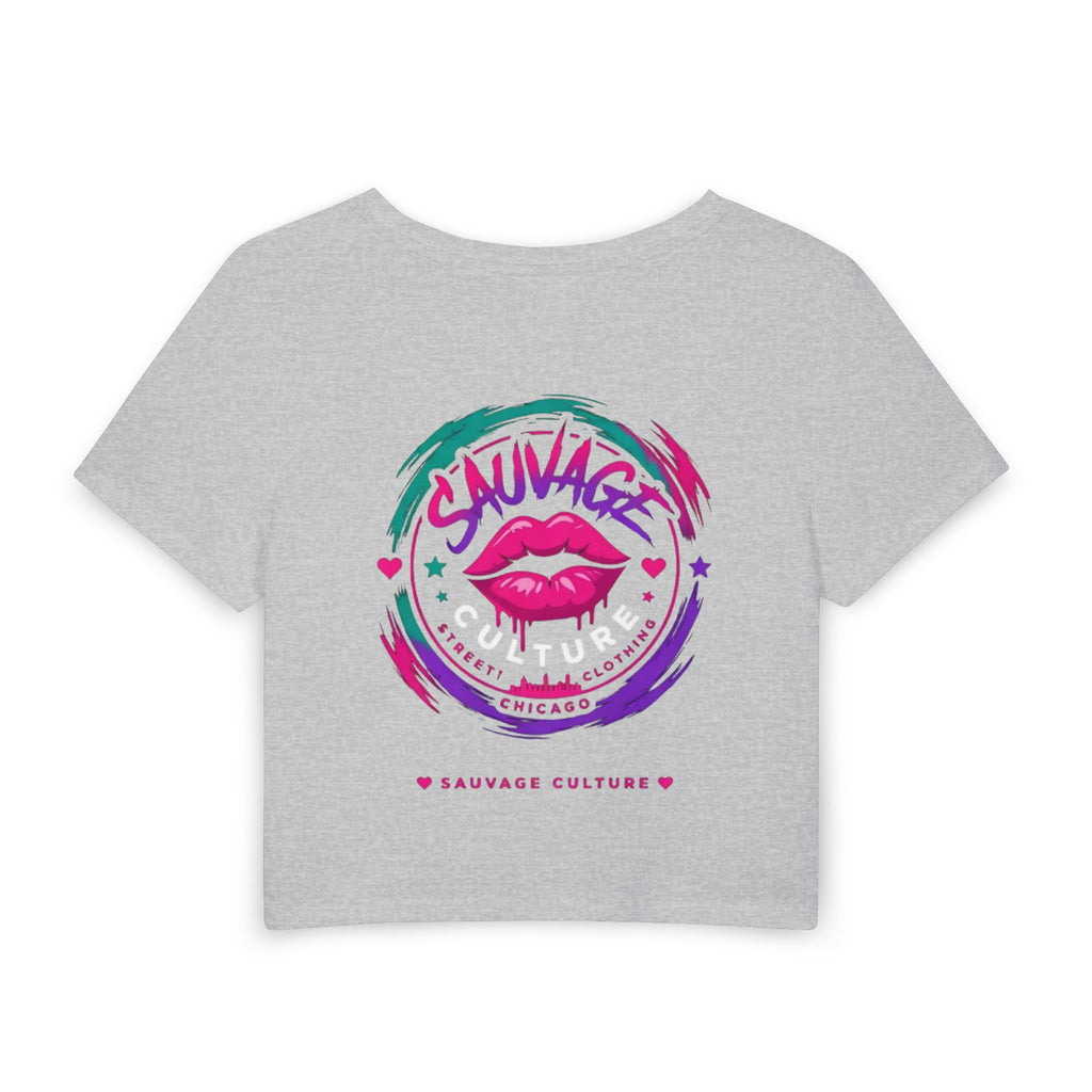 Sauvage Kiss Crop Tee — Women's Graphic Baby T-Shirt