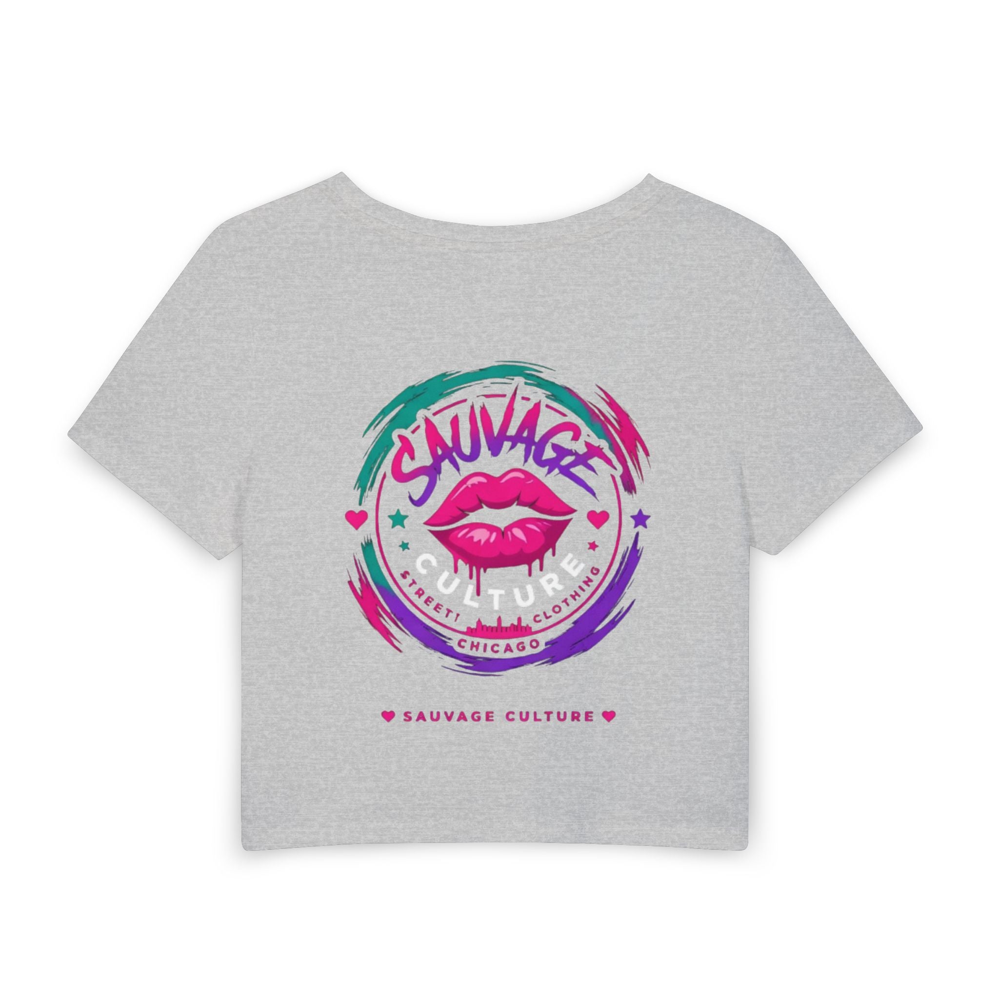 Sauvage Kiss Crop Tee — Women's Graphic Baby T-Shirt