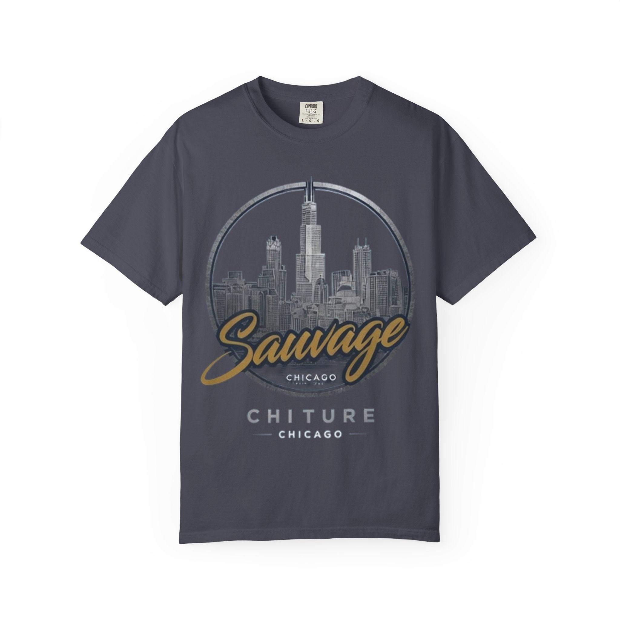 Chicago Skyline T-Shirt — "Sauvage" Graphic Tee Gold