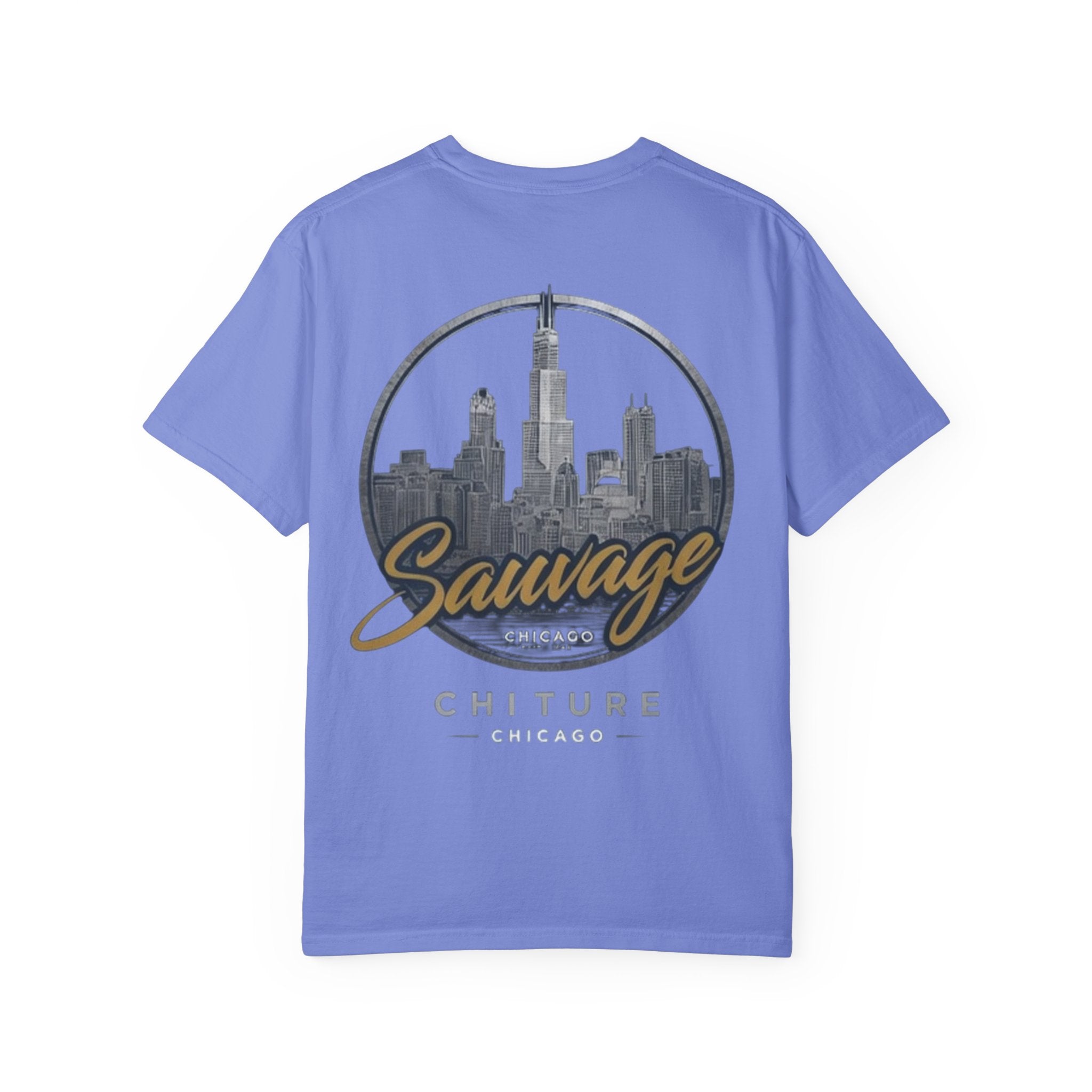 Chicago Skyline T-Shirt — "Sauvage" Graphic Tee Gold