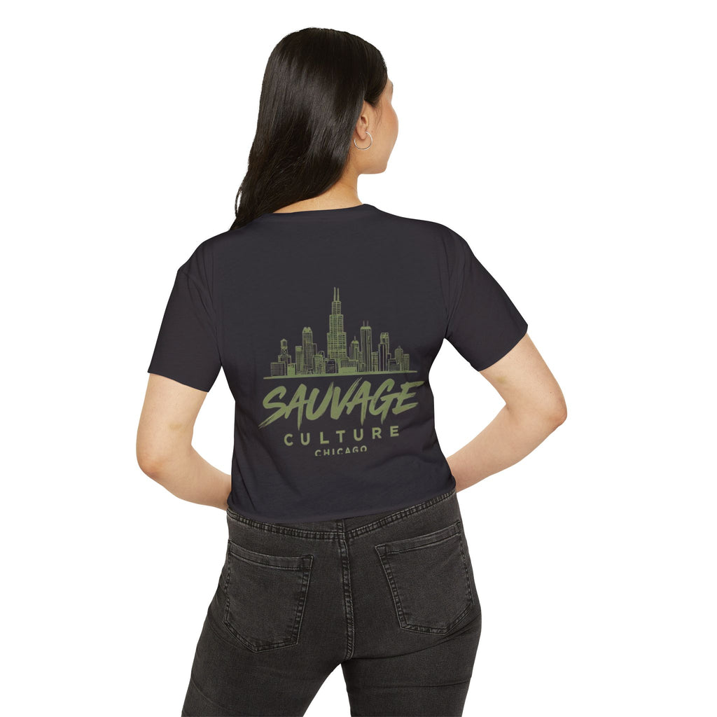 Chicago Skyline Crop Top — "Sauvage Culture" Festival Tee
