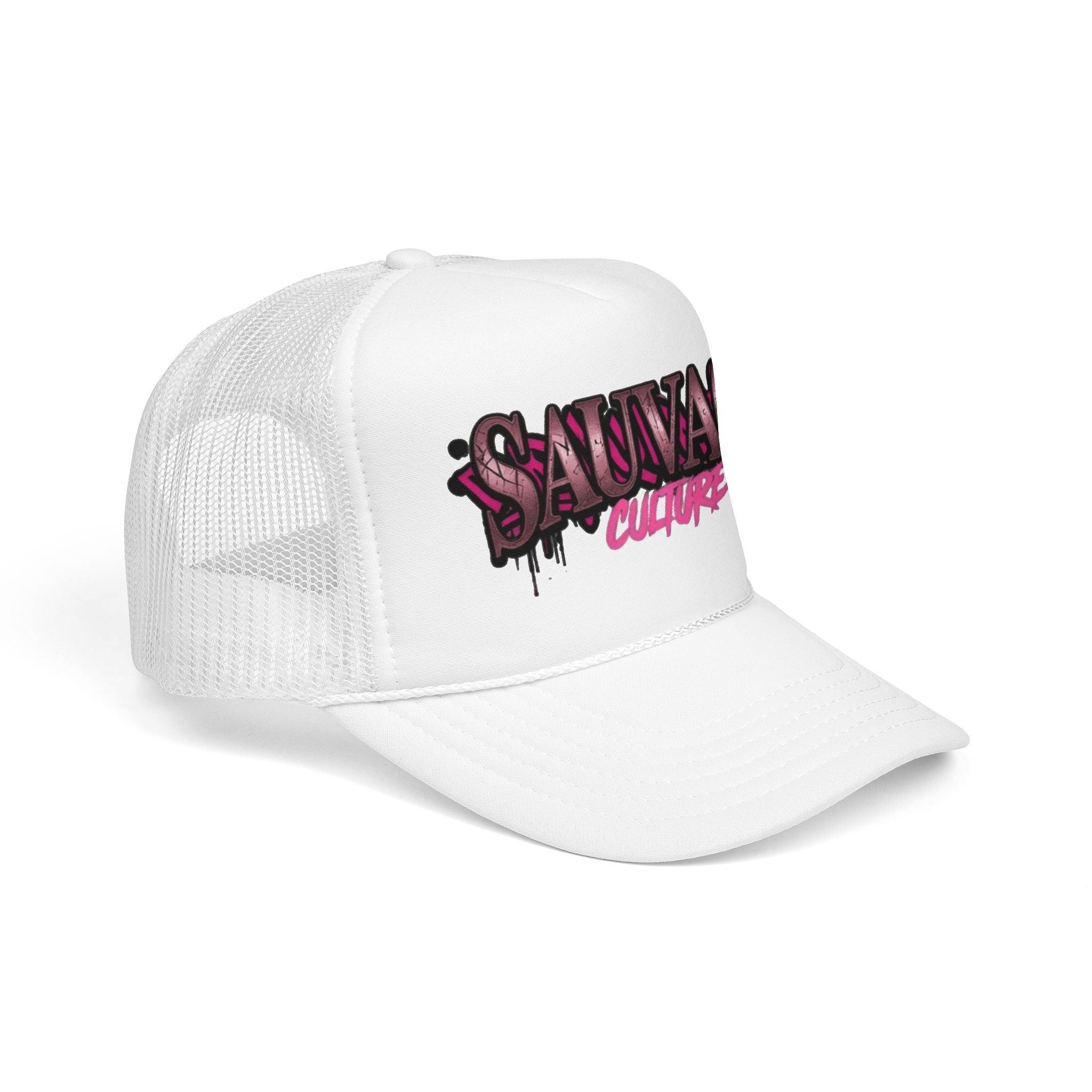 Copy of Pink Trucker Hat — 'Savage Auntie' Floral Graphic Foam Cap