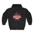Savage Culture Zip Hoodie — Urban Graffiti Full-Zip Sweatshirt