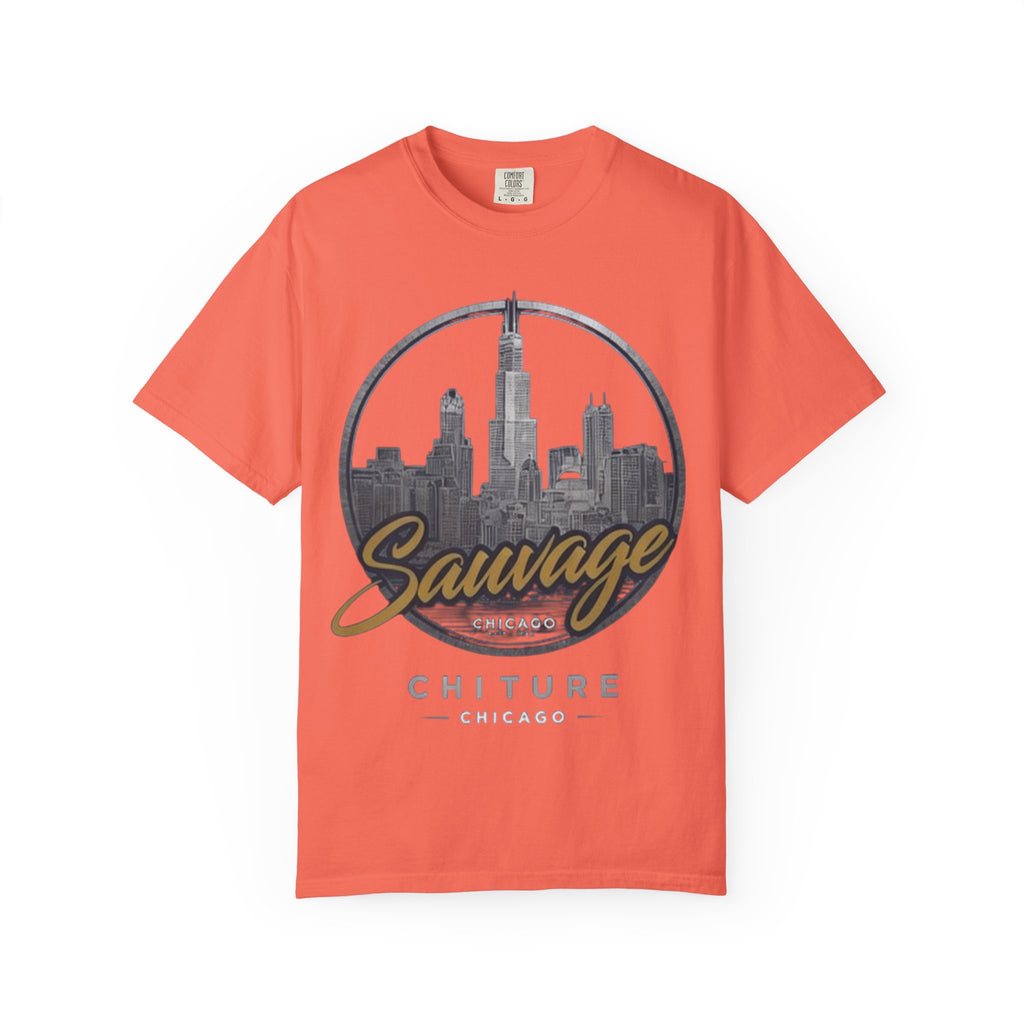 Chicago Skyline T-Shirt — "Sauvage" Graphic Tee Gold