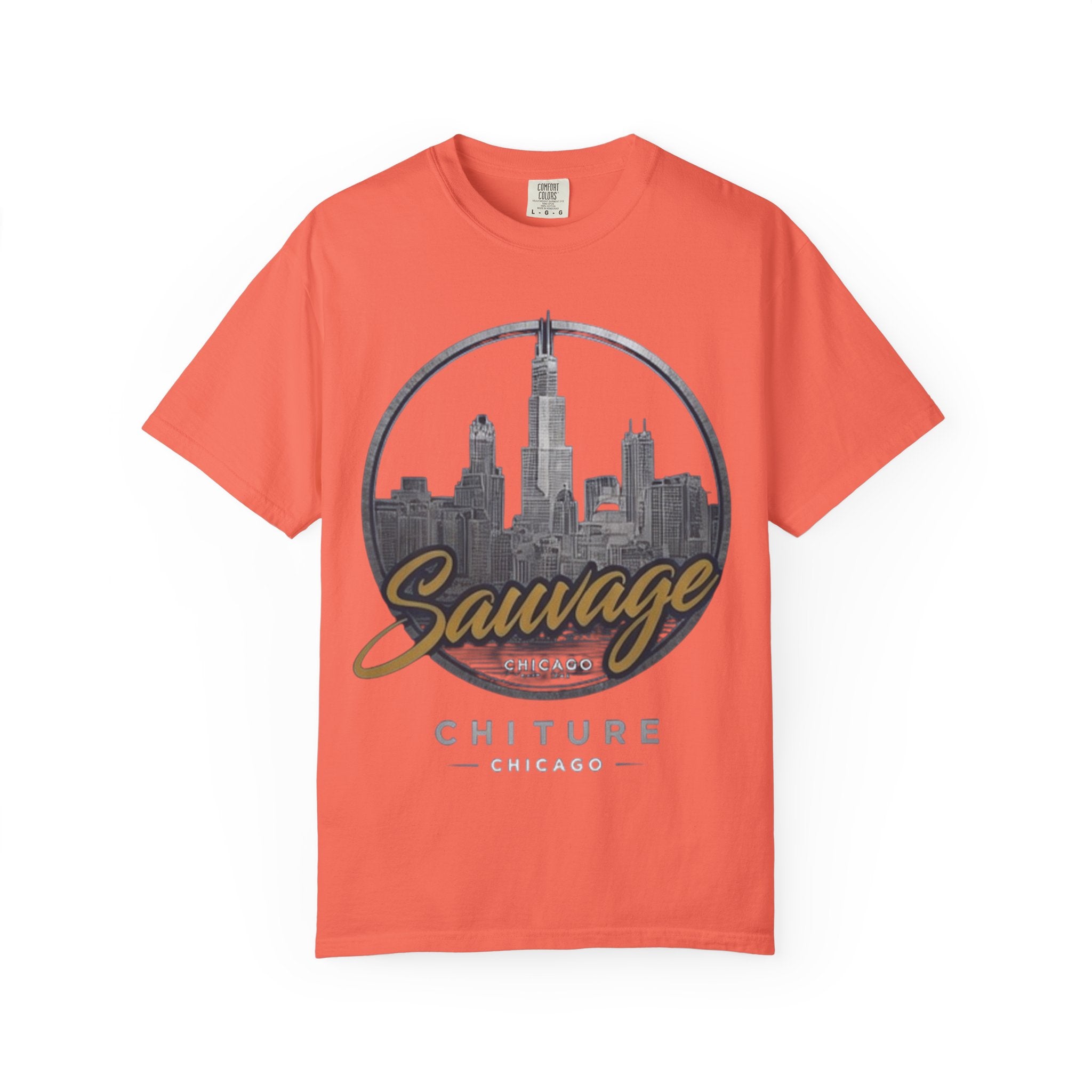 Chicago Skyline T-Shirt — "Sauvage" Graphic Tee Gold
