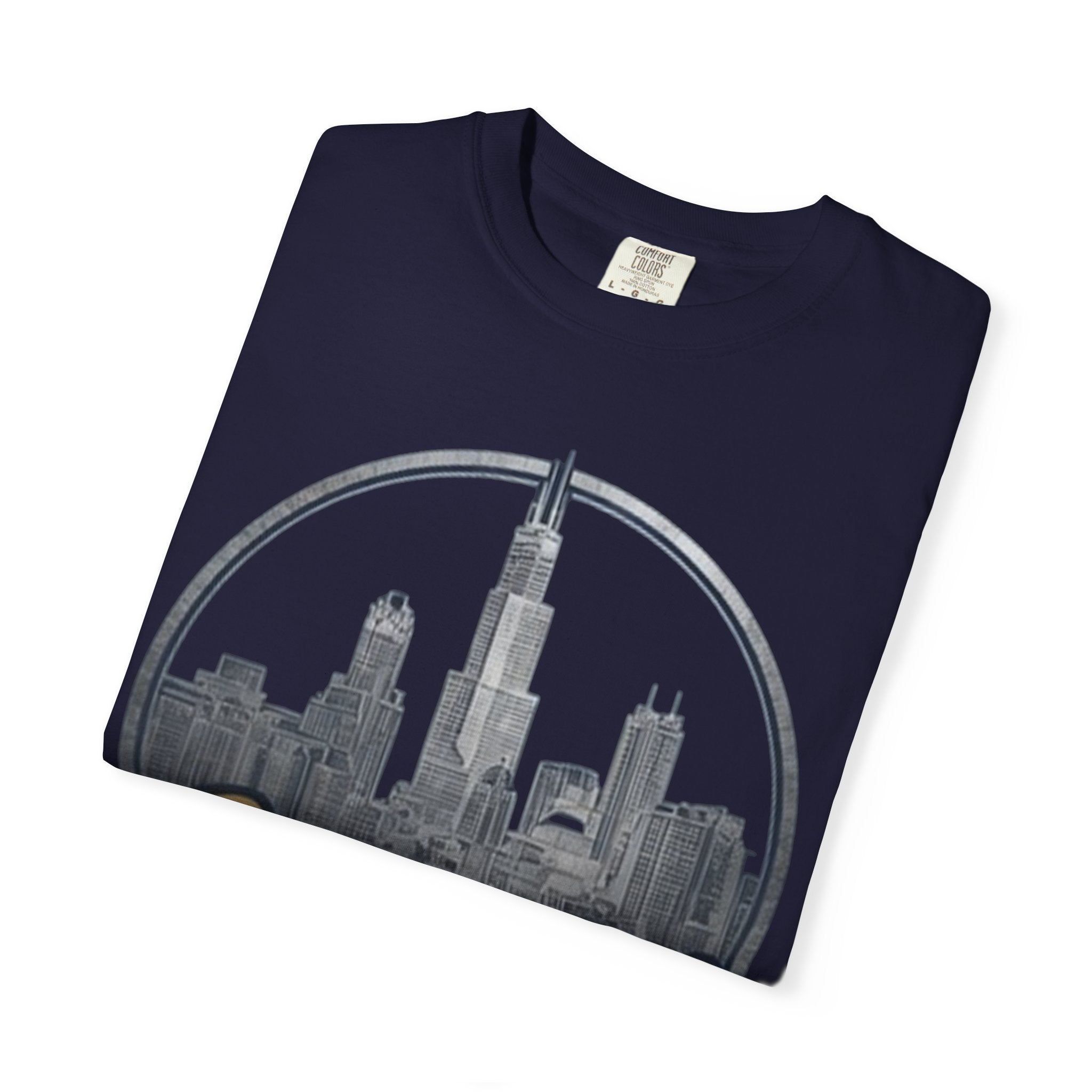 Chicago Skyline T-Shirt — "Sauvage" Graphic Tee Gold