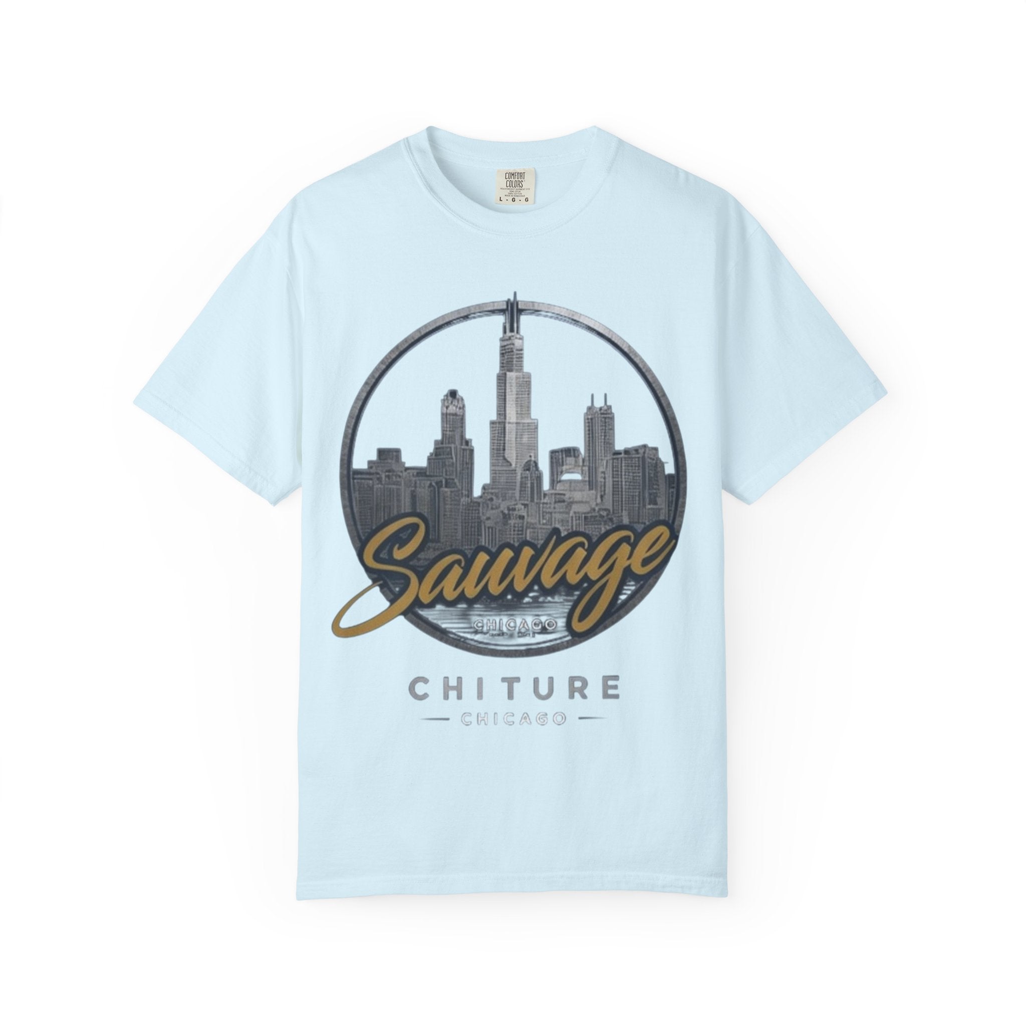 Chicago Skyline T-Shirt — "Sauvage" Graphic Tee Gold