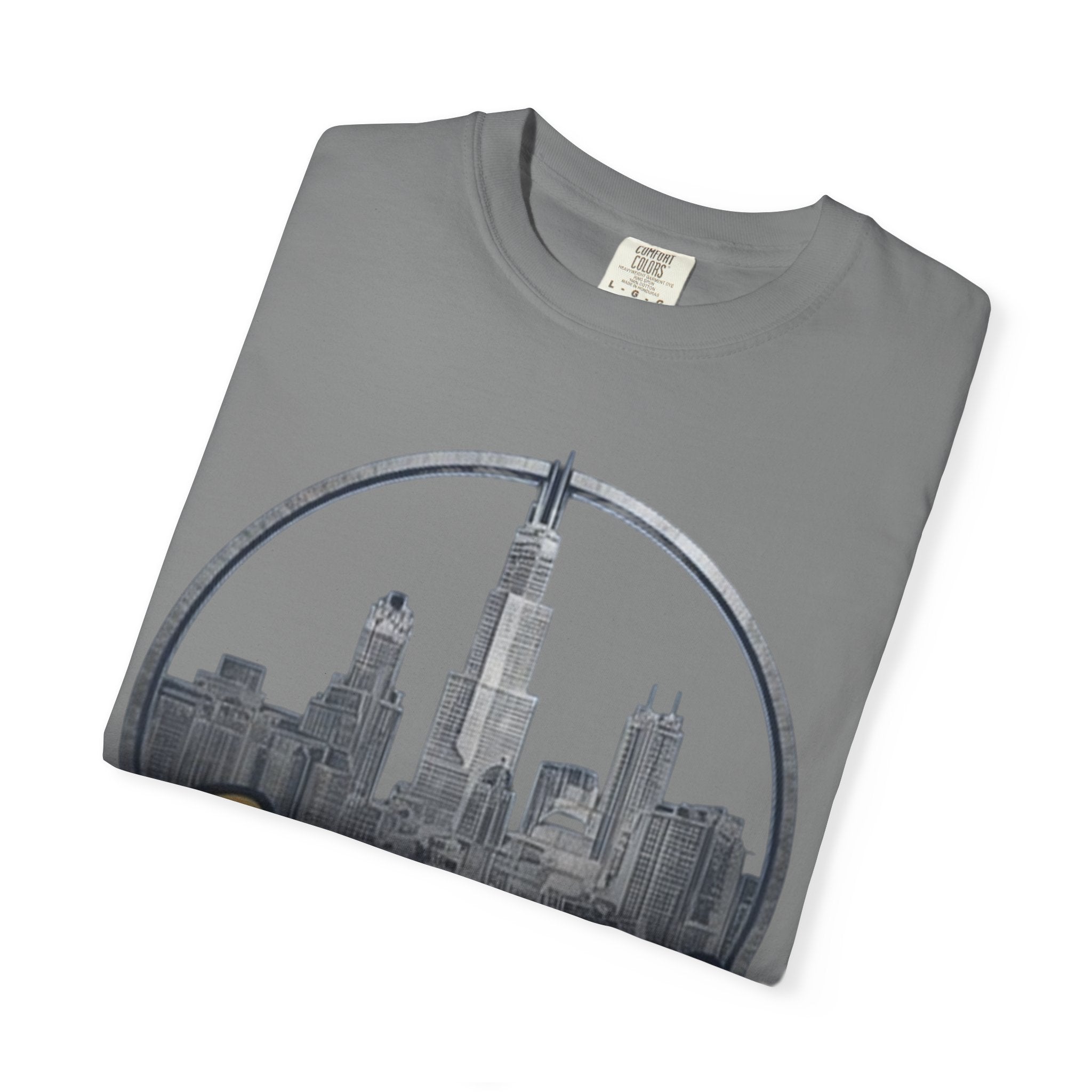 Chicago Skyline T-Shirt — "Sauvage" Graphic Tee Gold