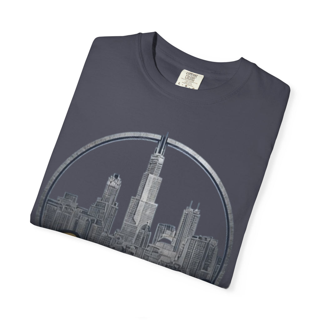 Chicago Skyline T-Shirt — "Sauvage" Graphic Tee Gold
