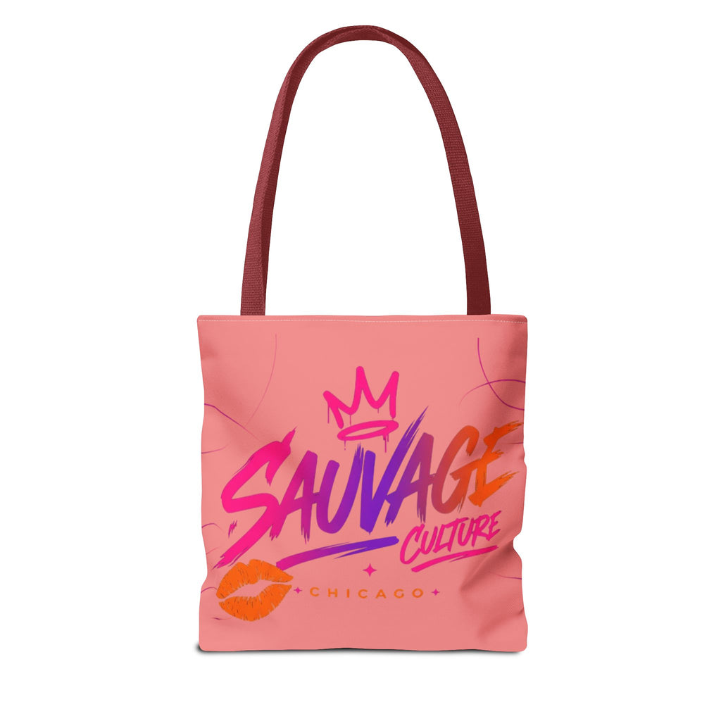 Sauvage Culture Tote Bag — Pink Graphic Shopper