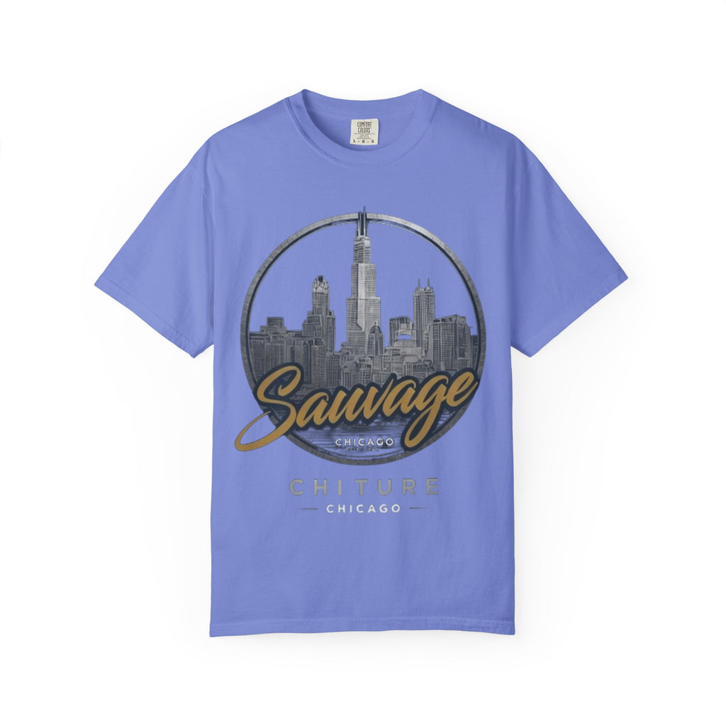 Chicago Skyline T-Shirt — "Sauvage" Graphic Tee Gold