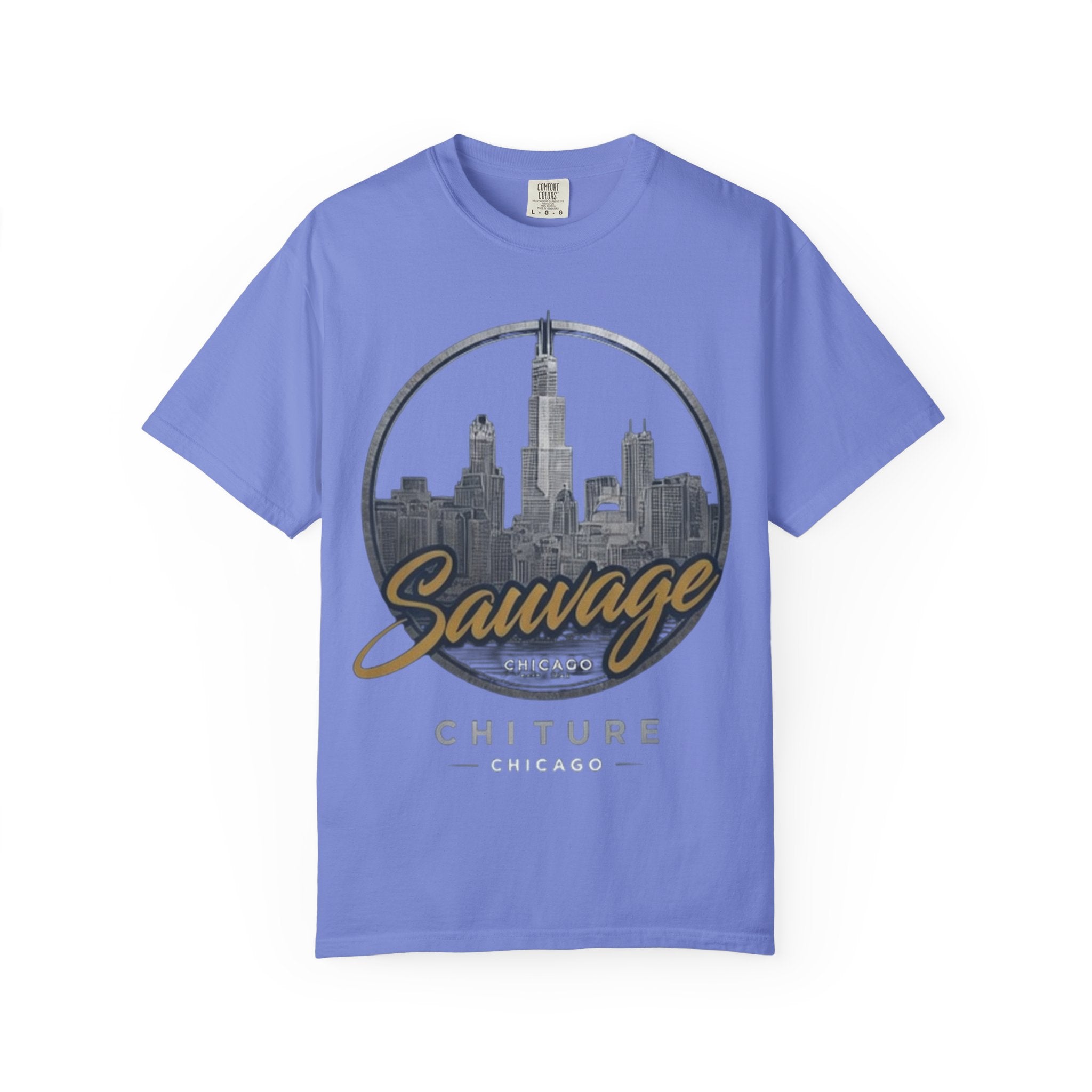 Chicago Skyline T-Shirt — "Sauvage" Graphic Tee Gold
