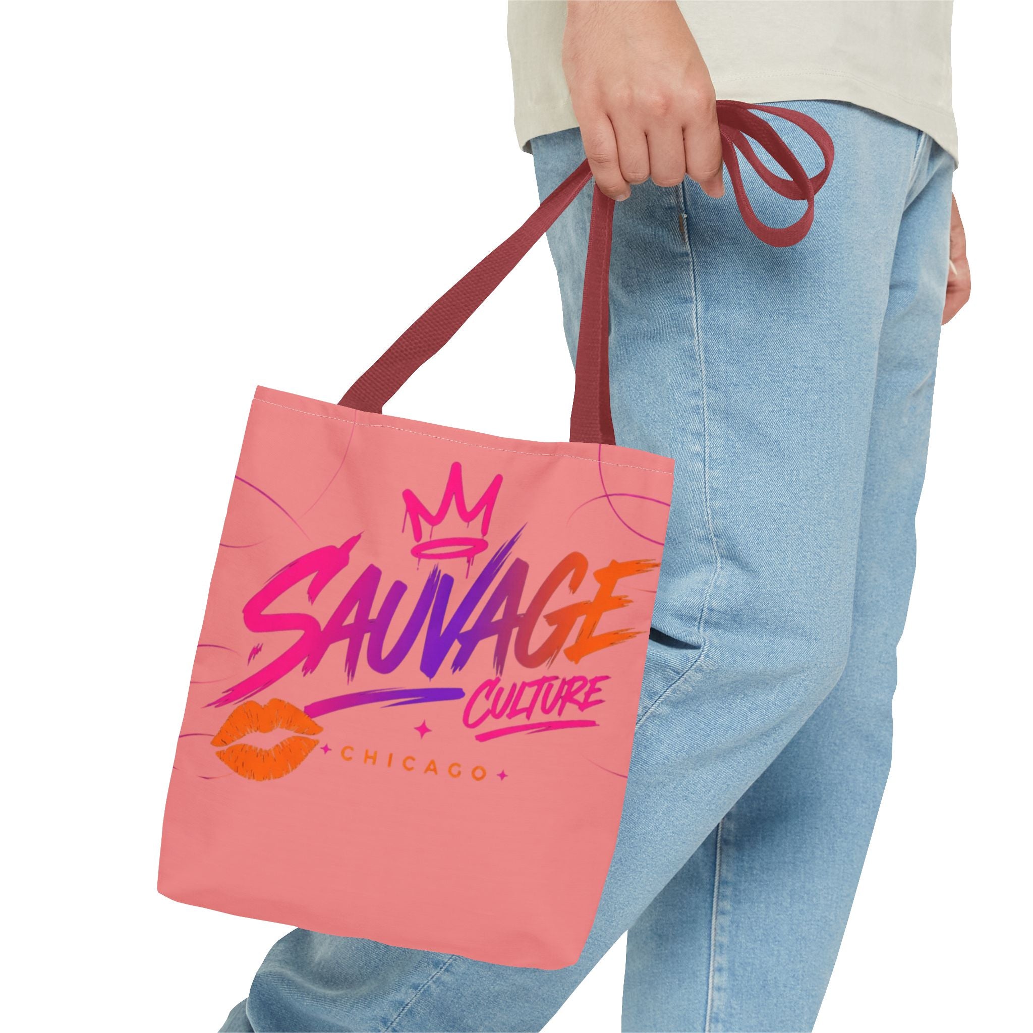 Sauvage Culture Tote Bag — Pink Graphic Shopper