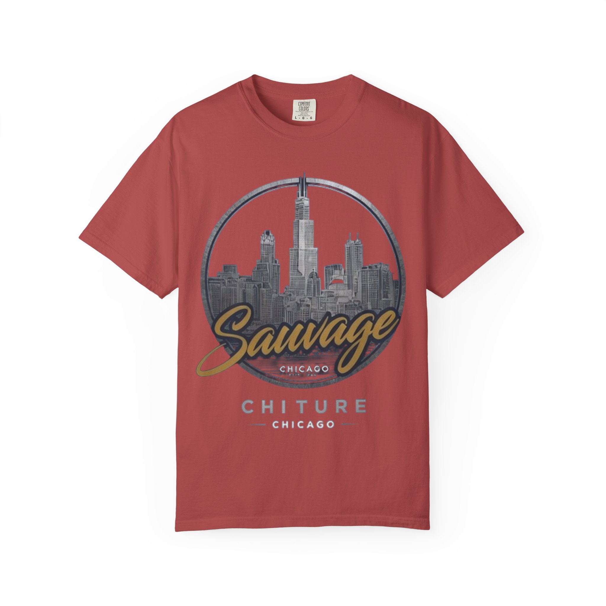 Chicago Skyline T-Shirt — "Sauvage" Graphic Tee Gold