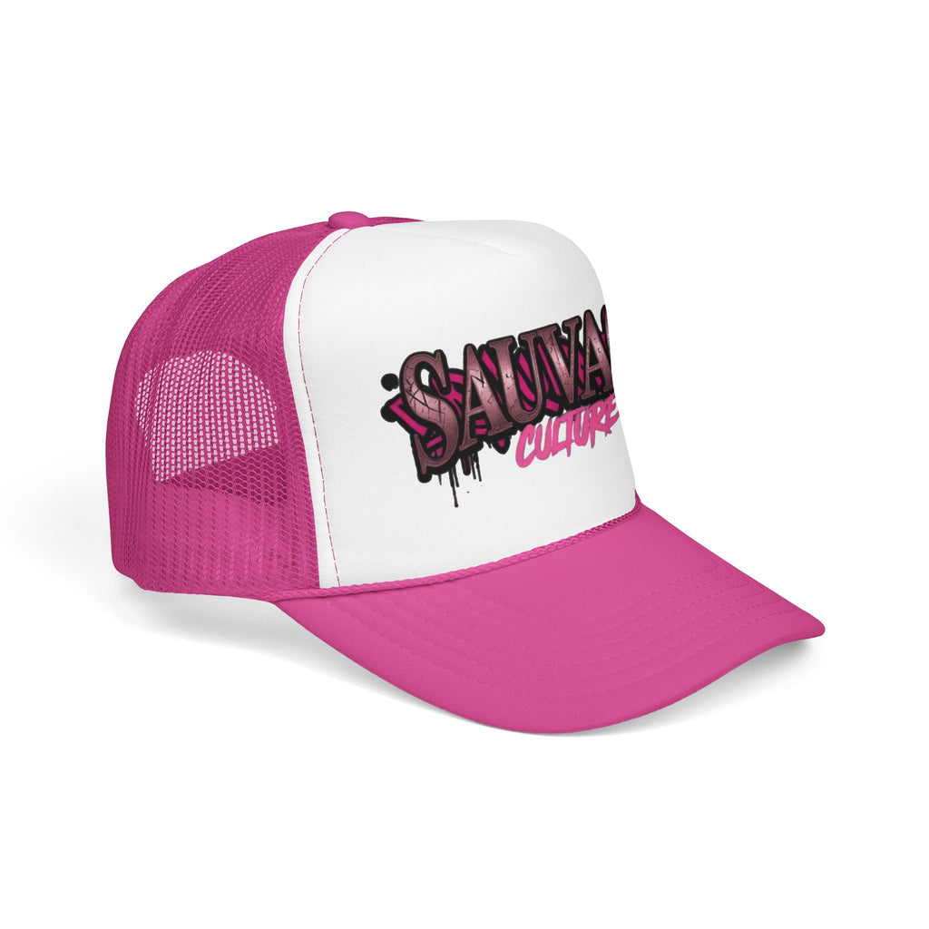 Copy of Pink Trucker Hat — 'Savage Auntie' Floral Graphic Foam Cap