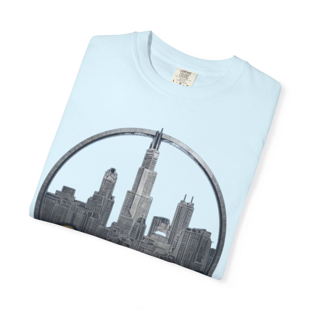Chicago Skyline T-Shirt — "Sauvage" Graphic Tee Gold