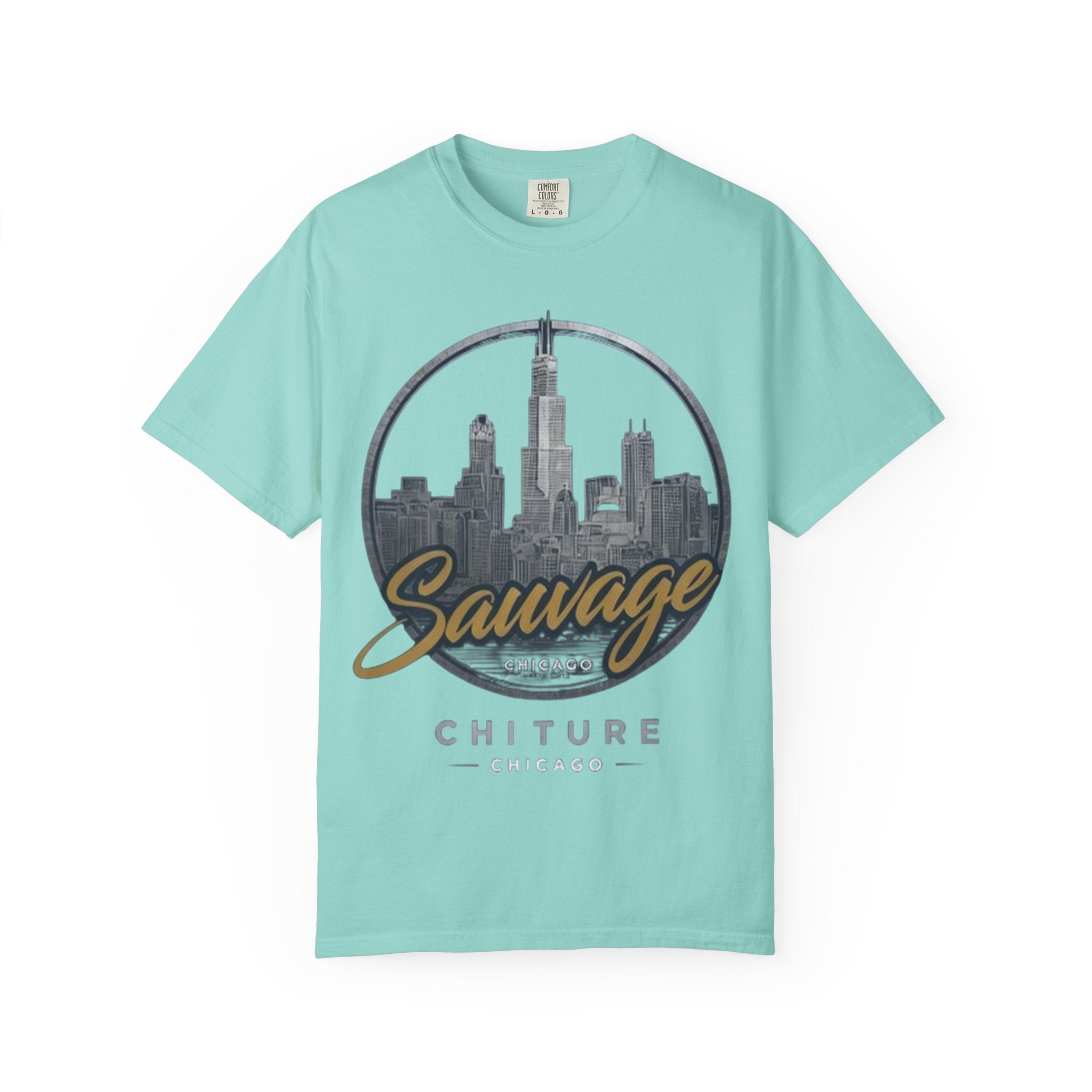 Chicago Skyline T-Shirt — "Sauvage" Graphic Tee Gold