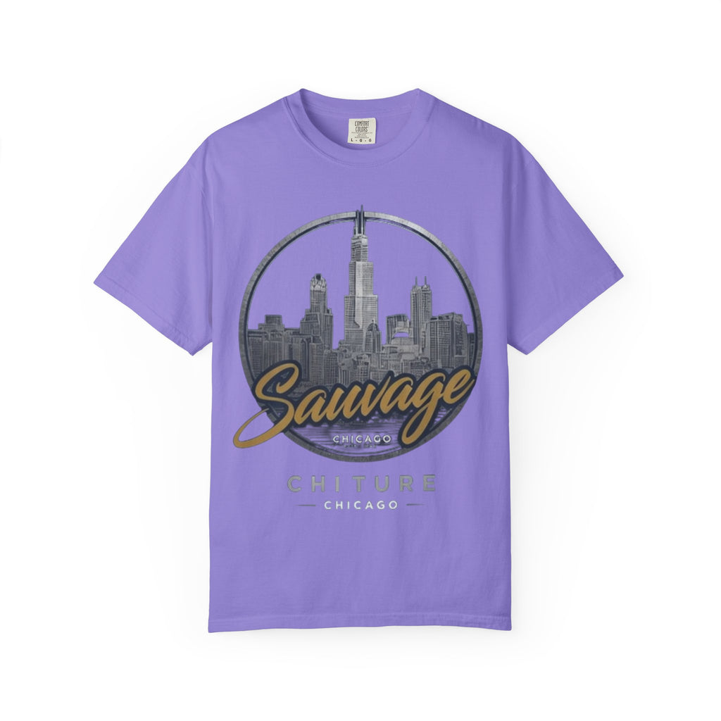 Chicago Skyline T-Shirt — "Sauvage" Graphic Tee Gold