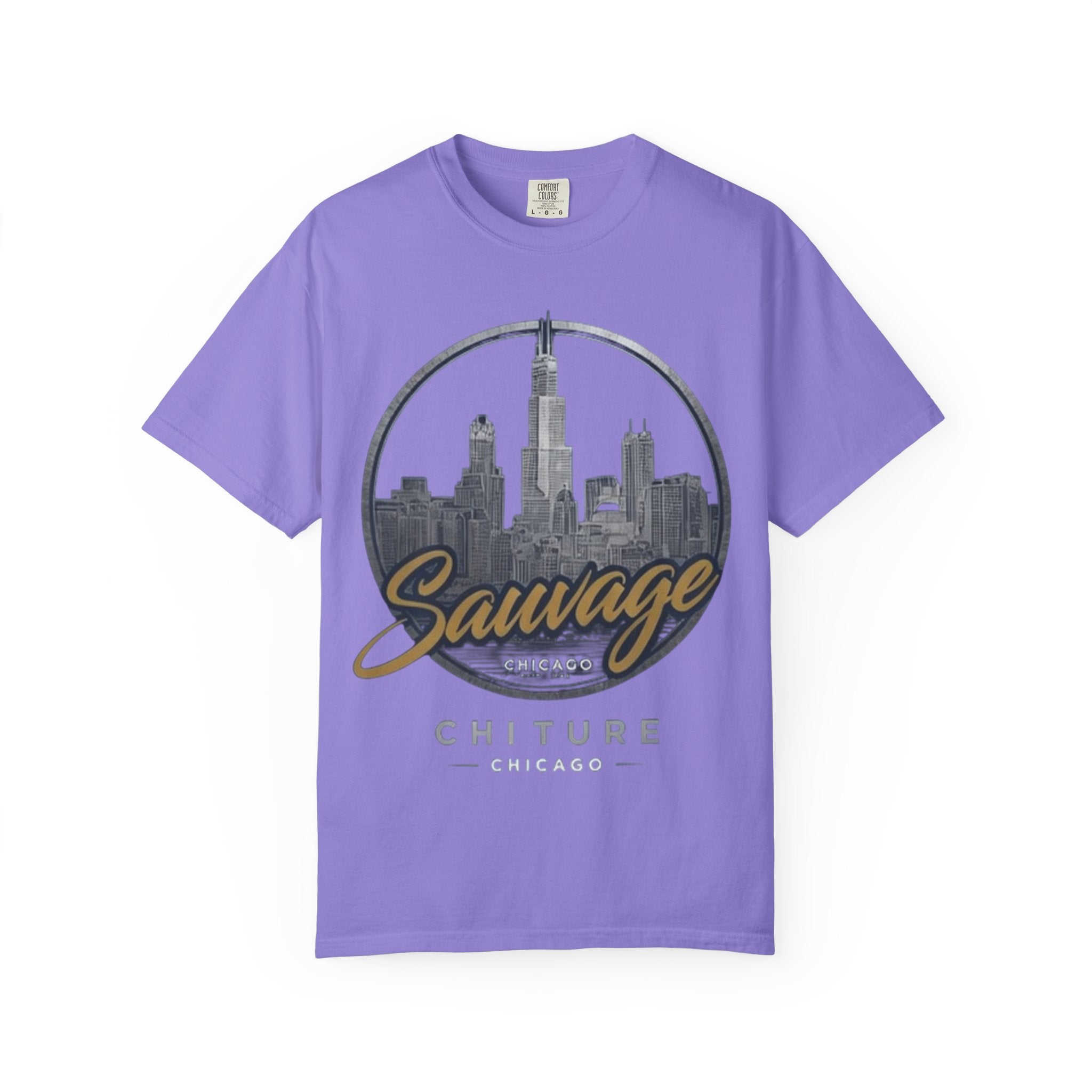 Chicago Skyline T-Shirt — "Sauvage" Graphic Tee Gold