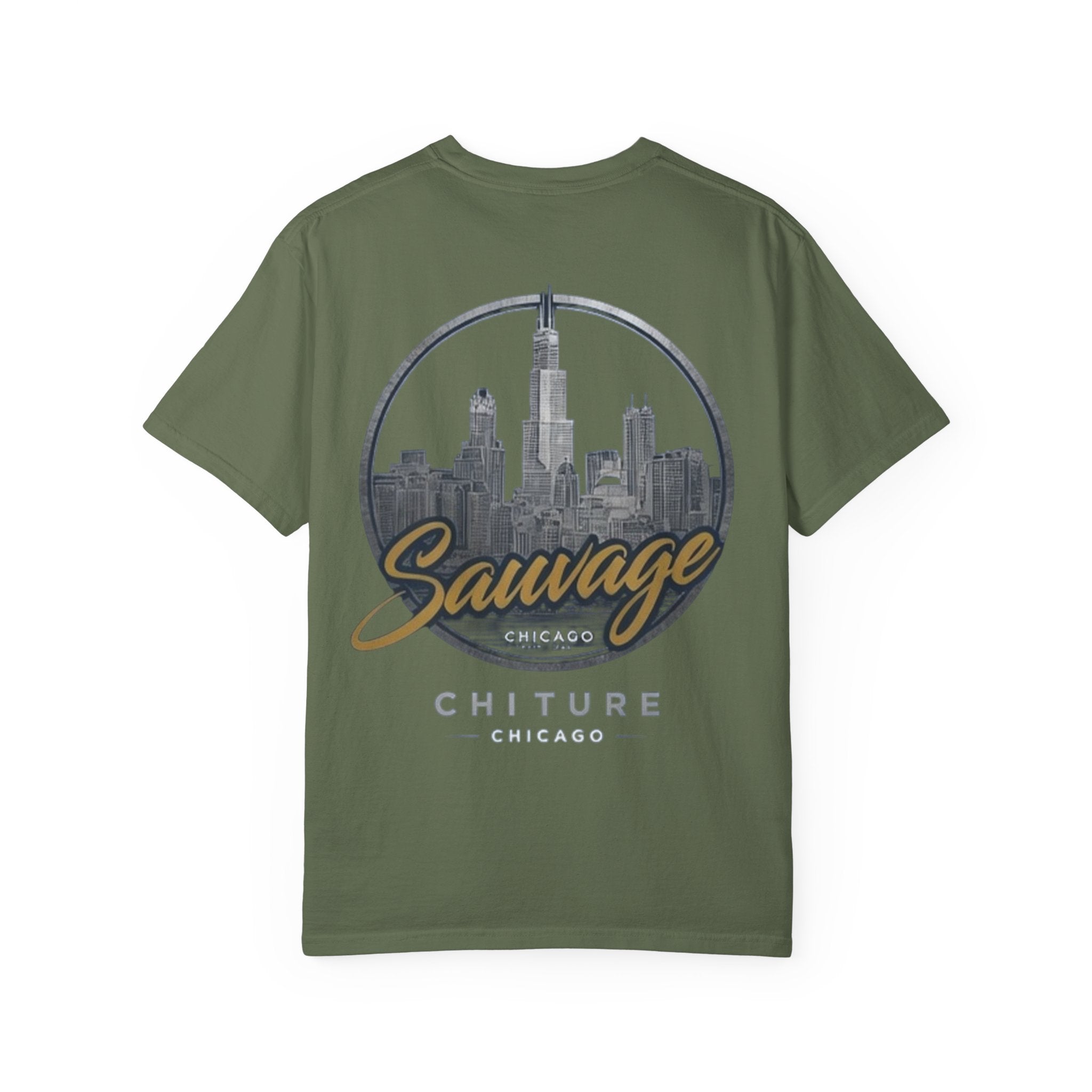 Chicago Skyline T-Shirt — "Sauvage" Graphic Tee Gold