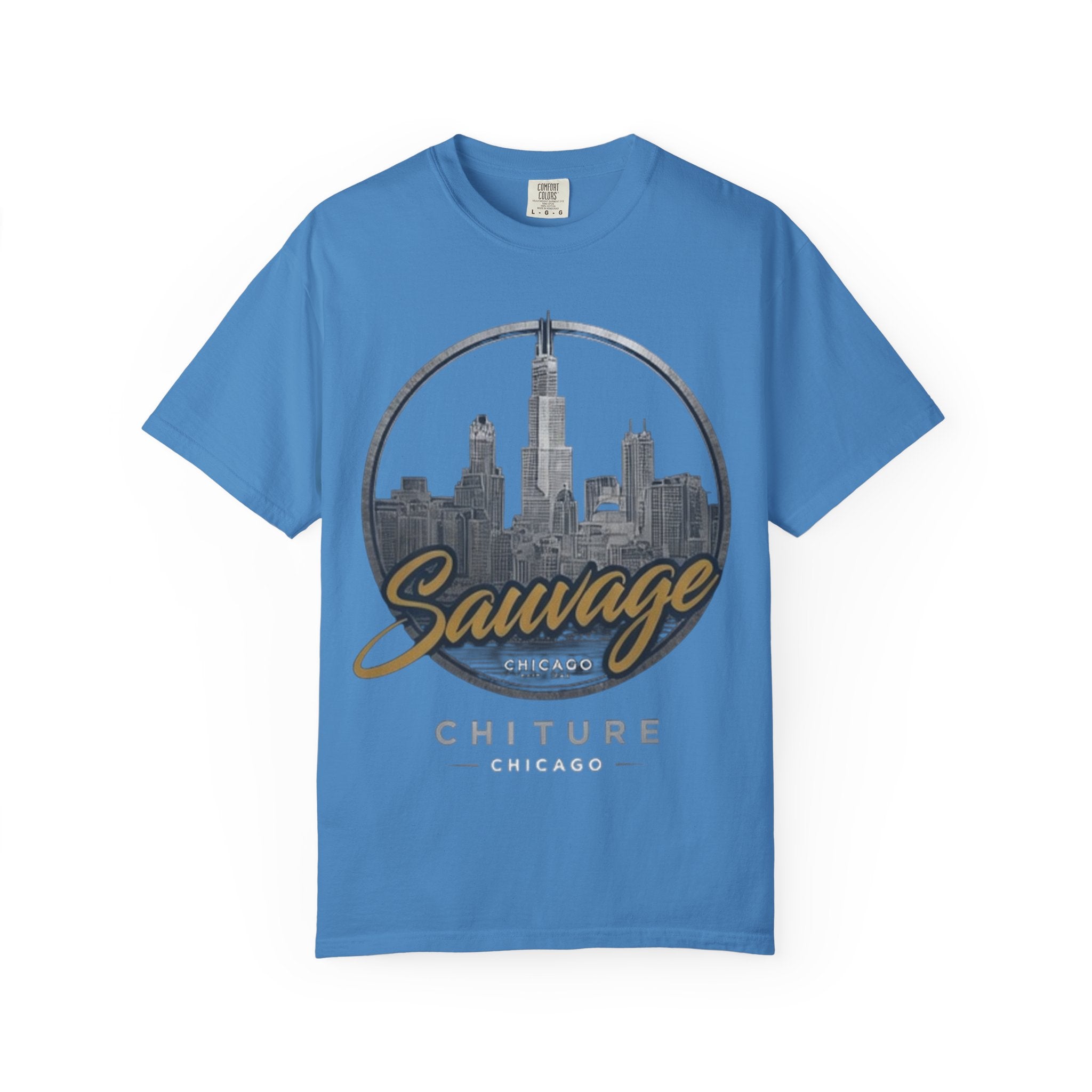 Chicago Skyline T-Shirt — "Sauvage" Graphic Tee Gold