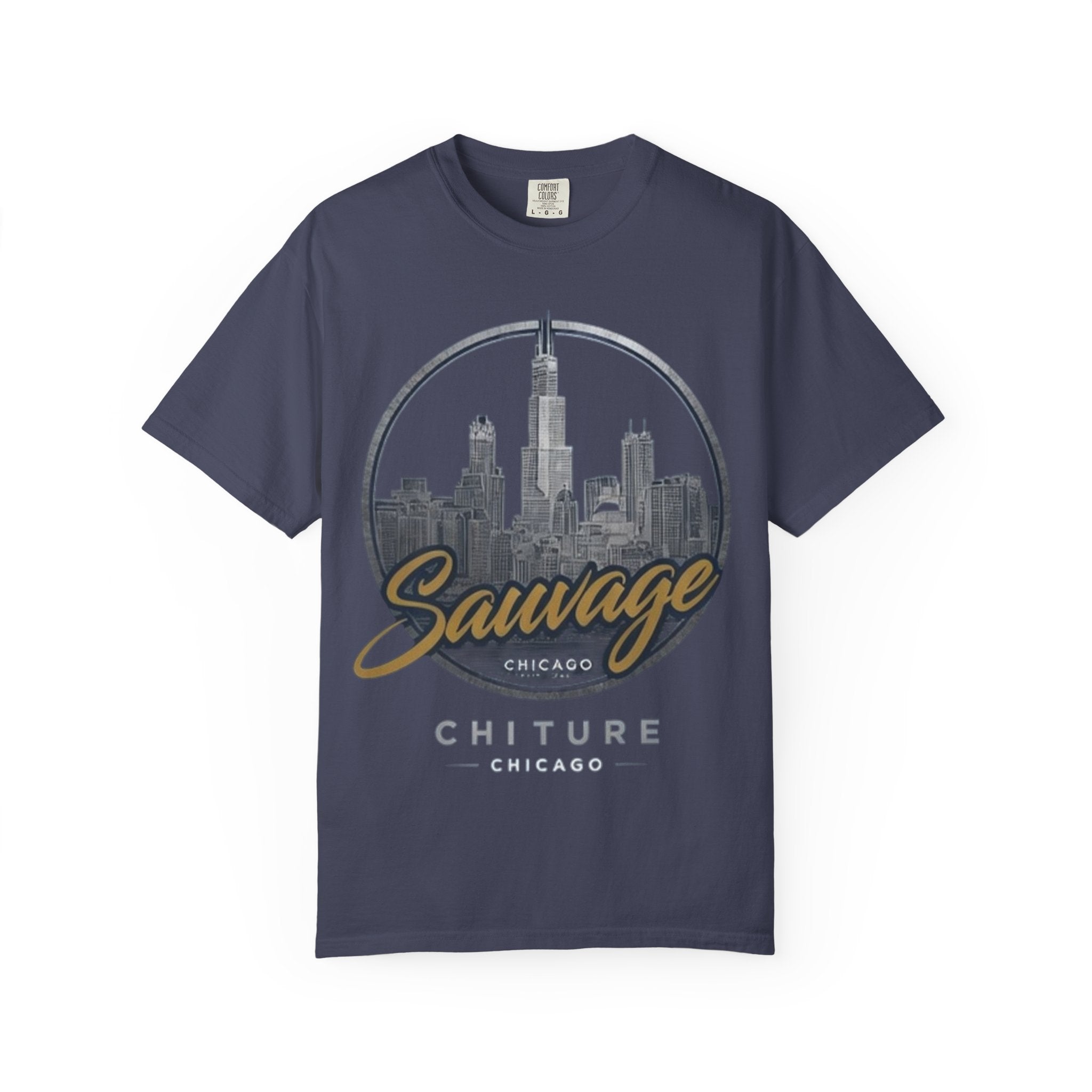 Chicago Skyline T-Shirt — "Sauvage" Graphic Tee Gold