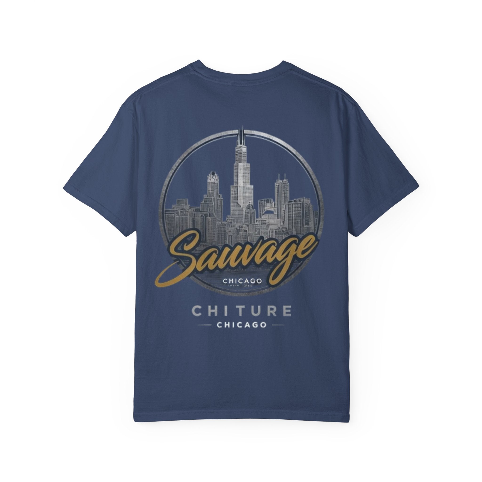 Chicago Skyline T-Shirt — "Sauvage" Graphic Tee Gold