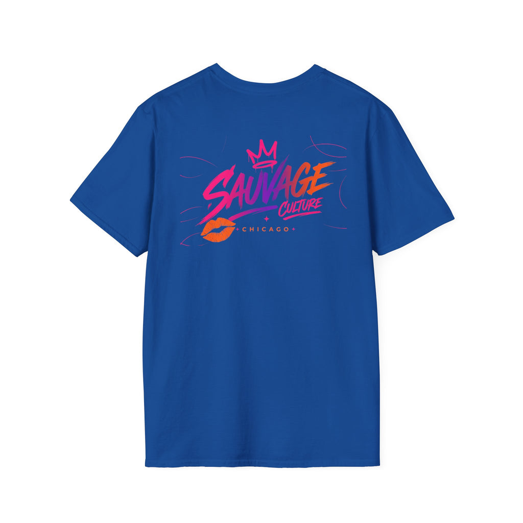 Sauvage Culture T-Shirt — Retro Neon Graphic Tee (Chicago)