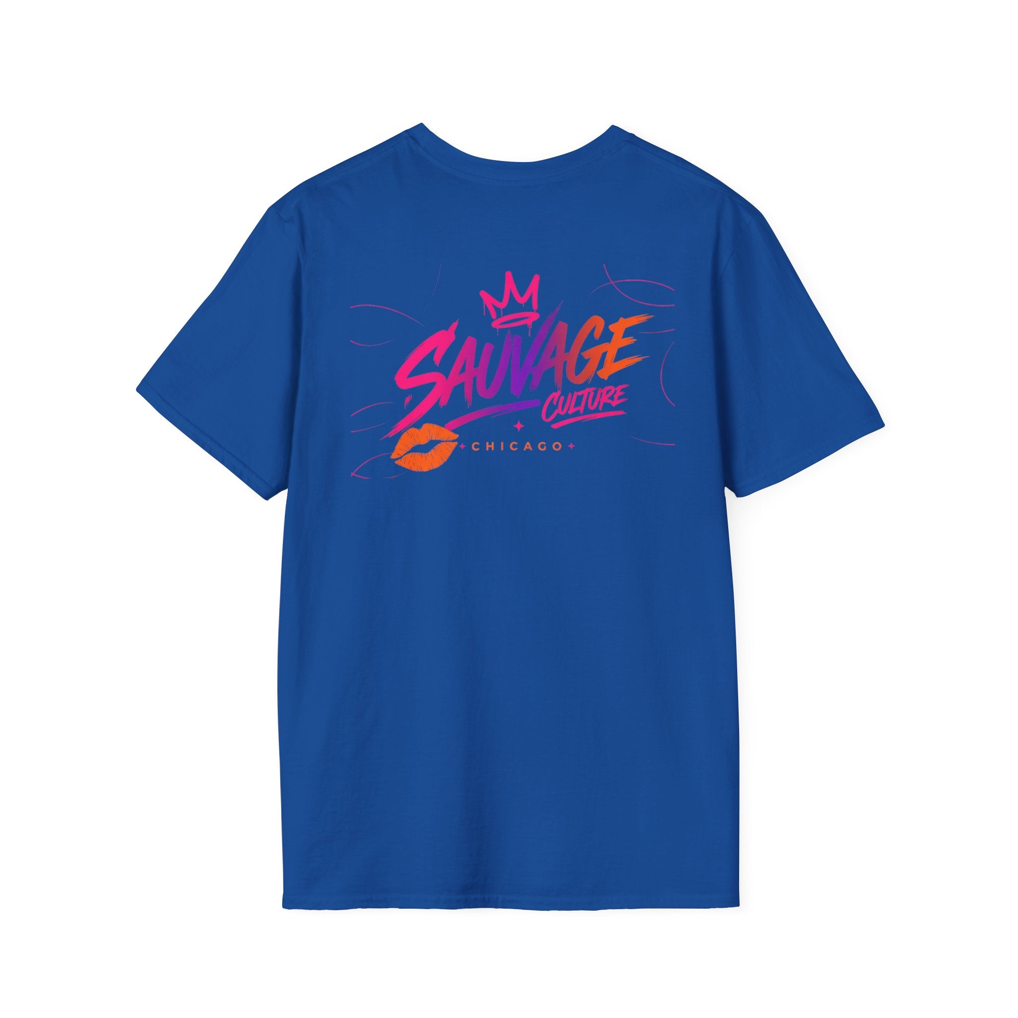 Sauvage Culture T-Shirt — Retro Neon Graphic Tee (Chicago)
