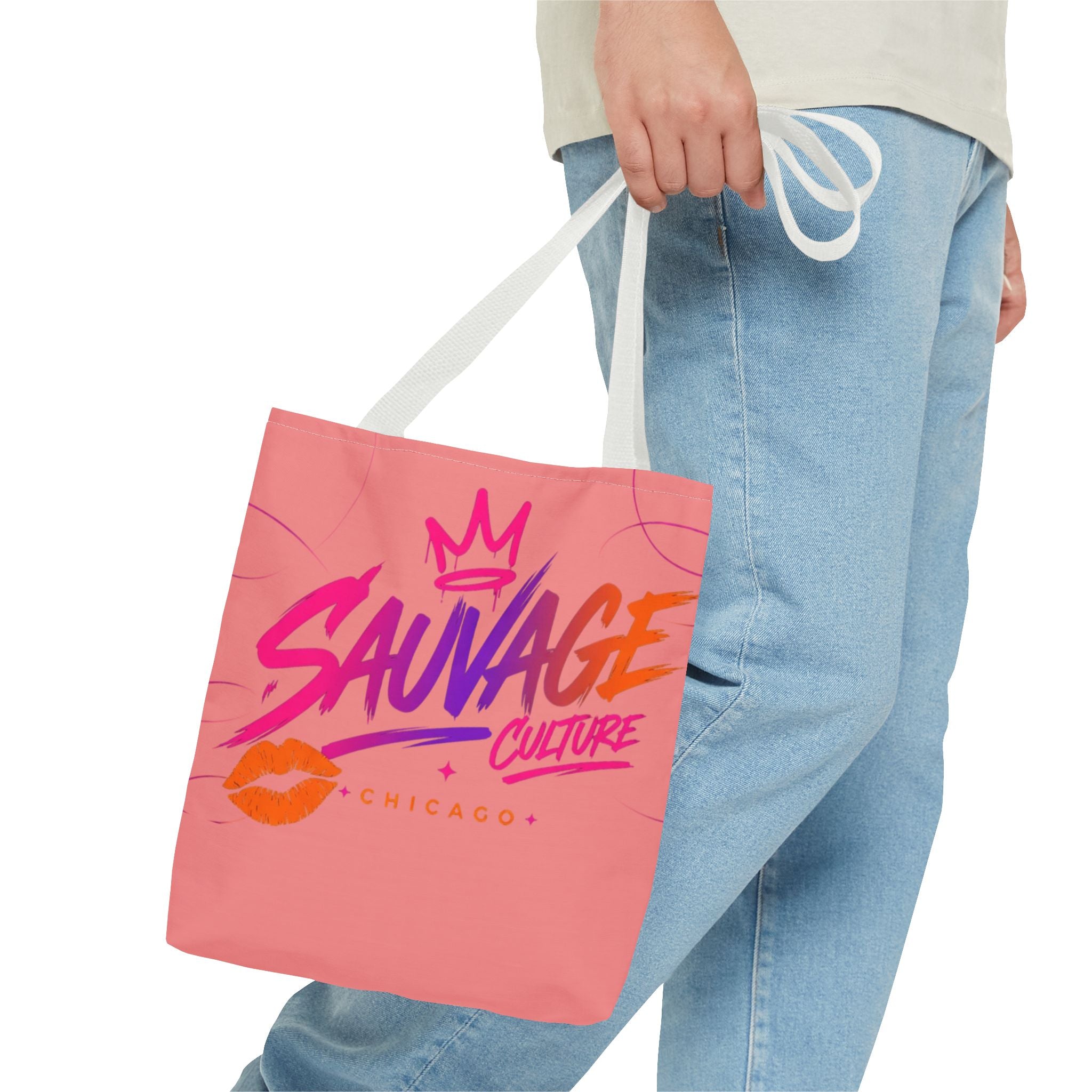 Sauvage Culture Tote Bag — Pink Graphic Shopper