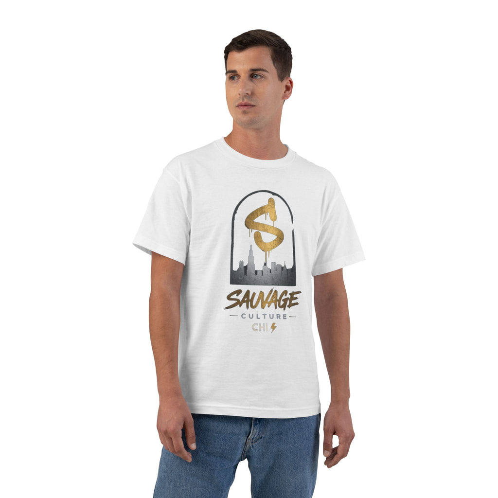 Savage Culture Skyline T-Shirt — Gold Logo Urban Streetwear