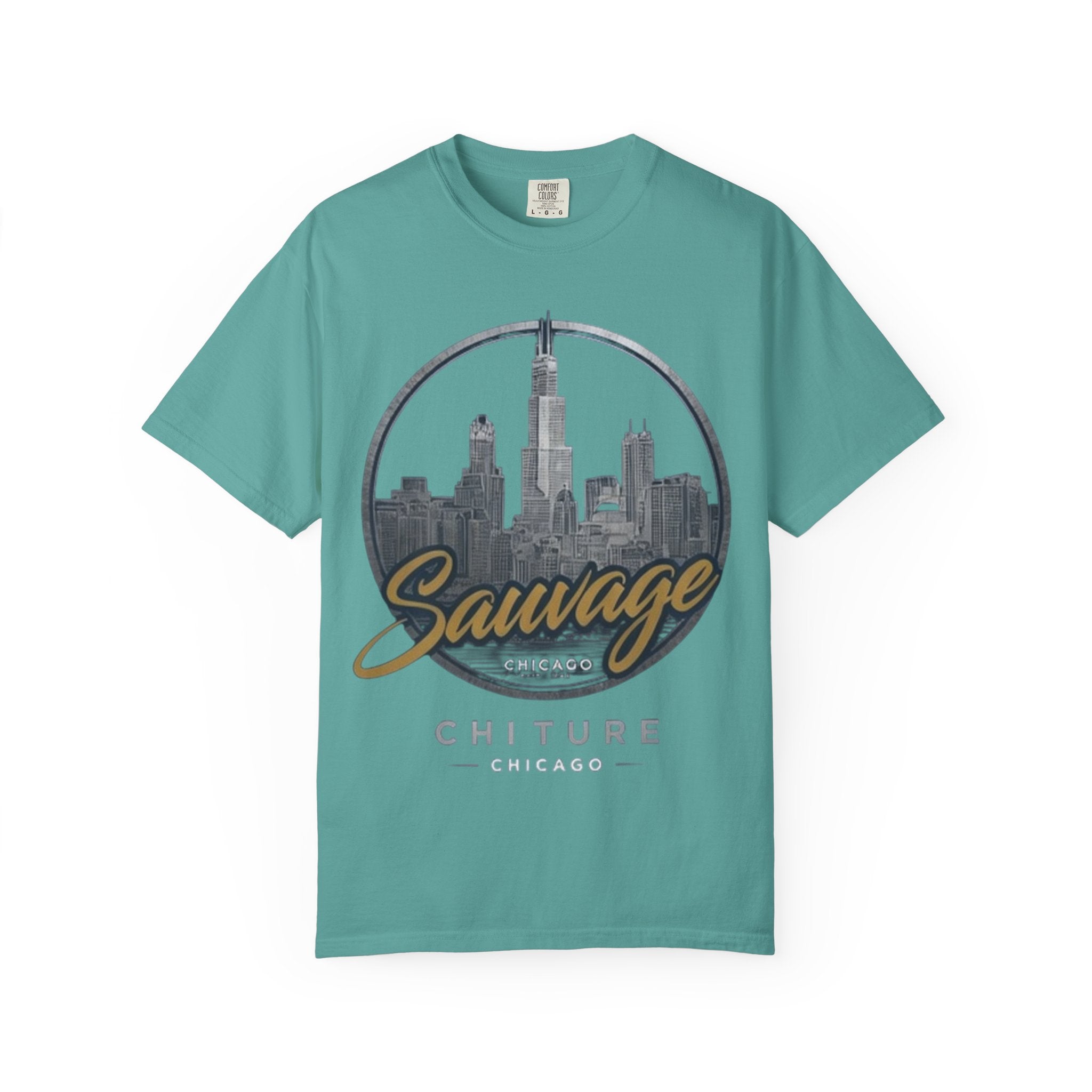 Chicago Skyline T-Shirt — "Sauvage" Graphic Tee Gold