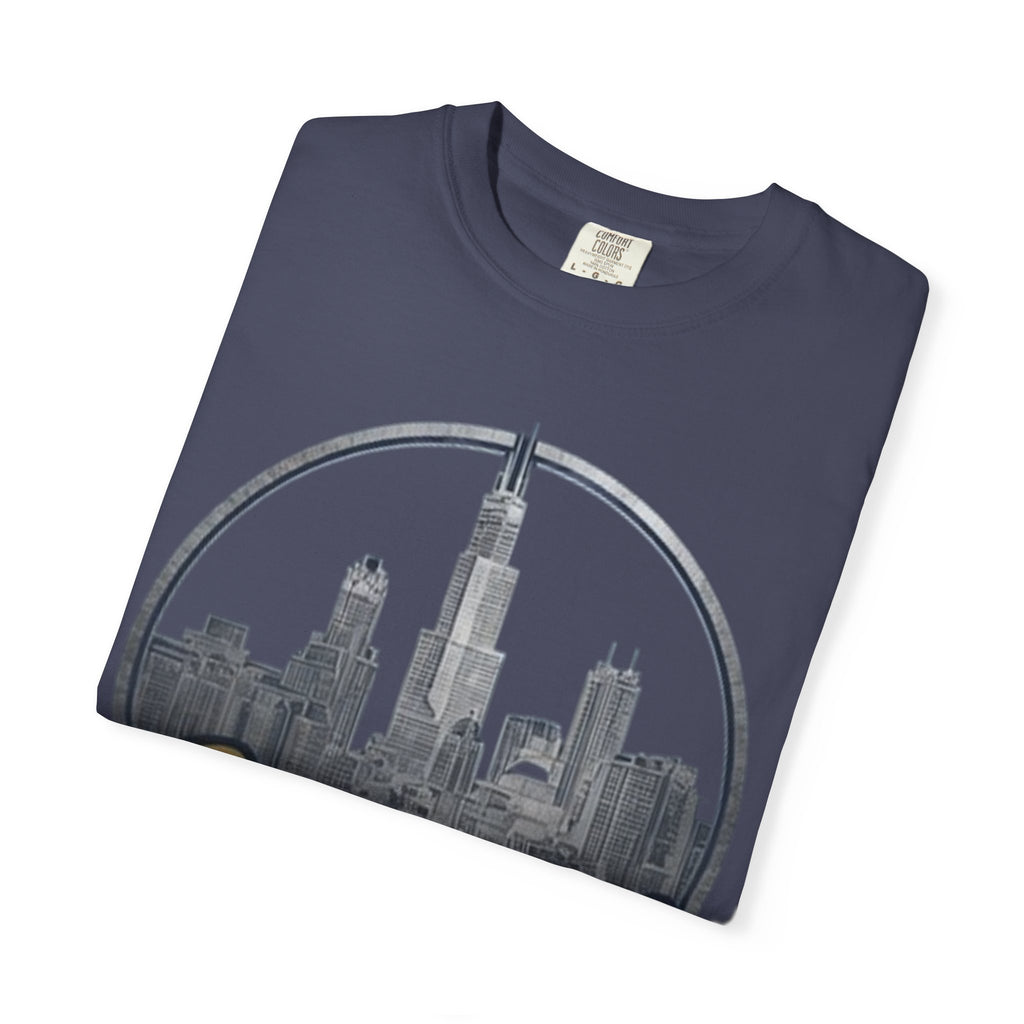 Chicago Skyline T-Shirt — "Sauvage" Graphic Tee Gold