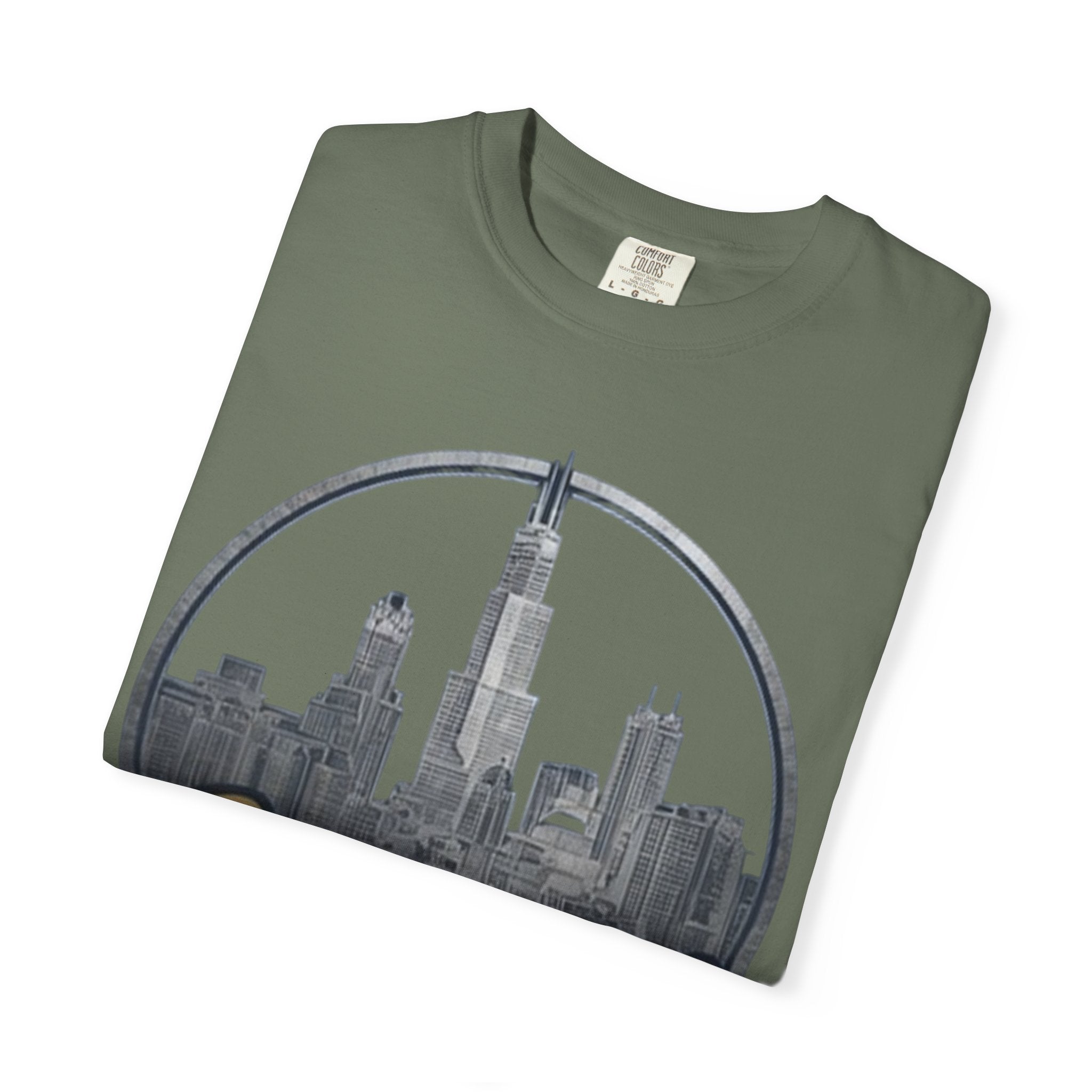 Chicago Skyline T-Shirt — "Sauvage" Graphic Tee Gold