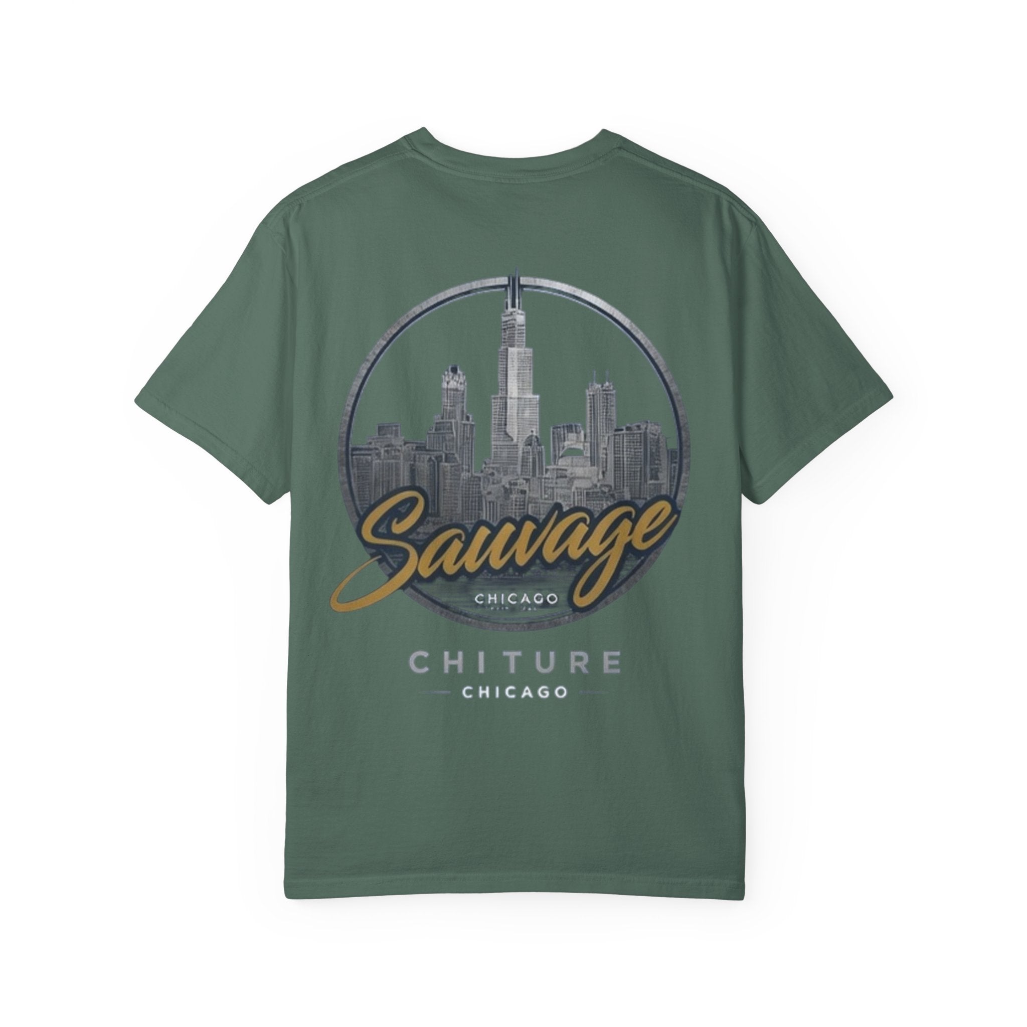 Chicago Skyline T-Shirt — "Sauvage" Graphic Tee Gold