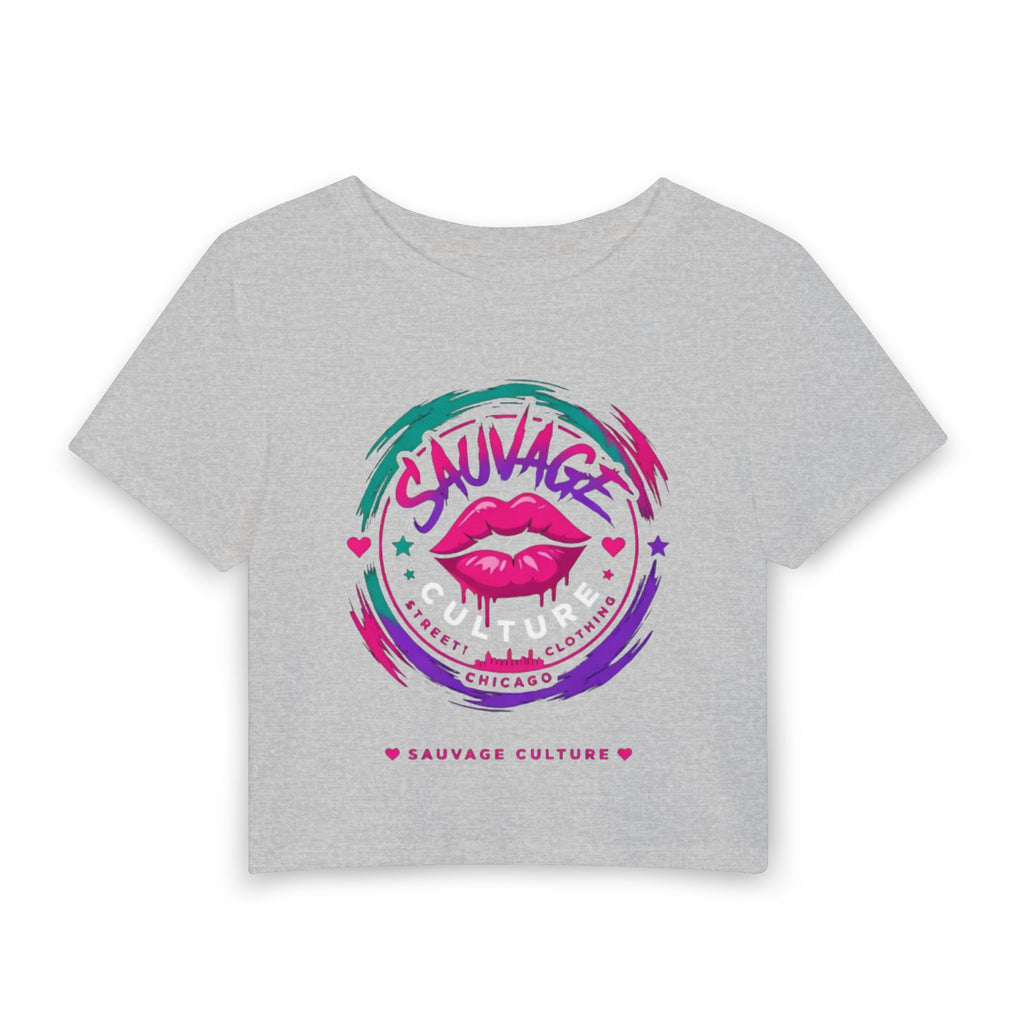 Sauvage Kiss Crop Tee — Women's Graphic Baby T-Shirt