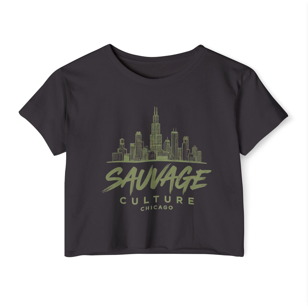 Chicago Skyline Crop Top — "Sauvage Culture" Festival Tee