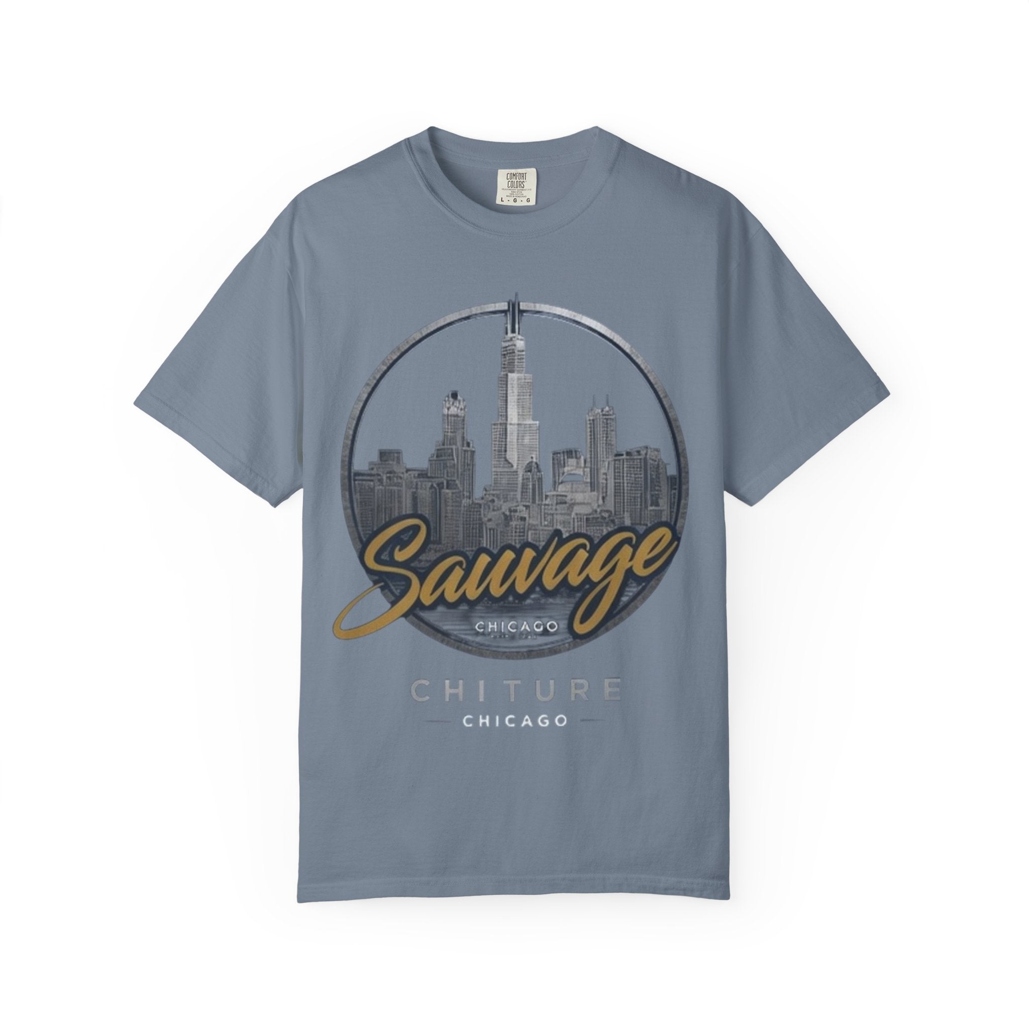Chicago Skyline T-Shirt — "Sauvage" Graphic Tee Gold