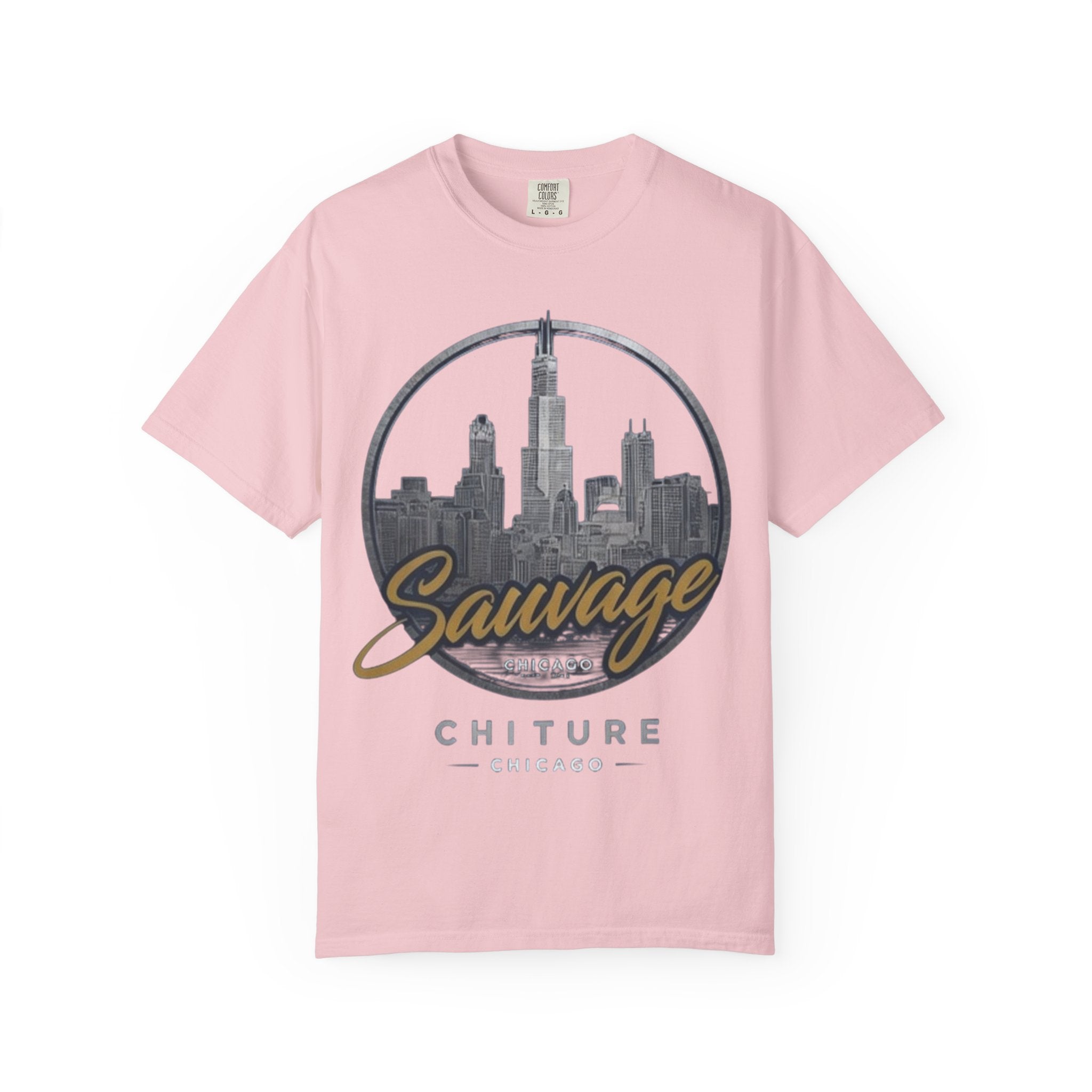 Chicago Skyline T-Shirt — "Sauvage" Graphic Tee Gold