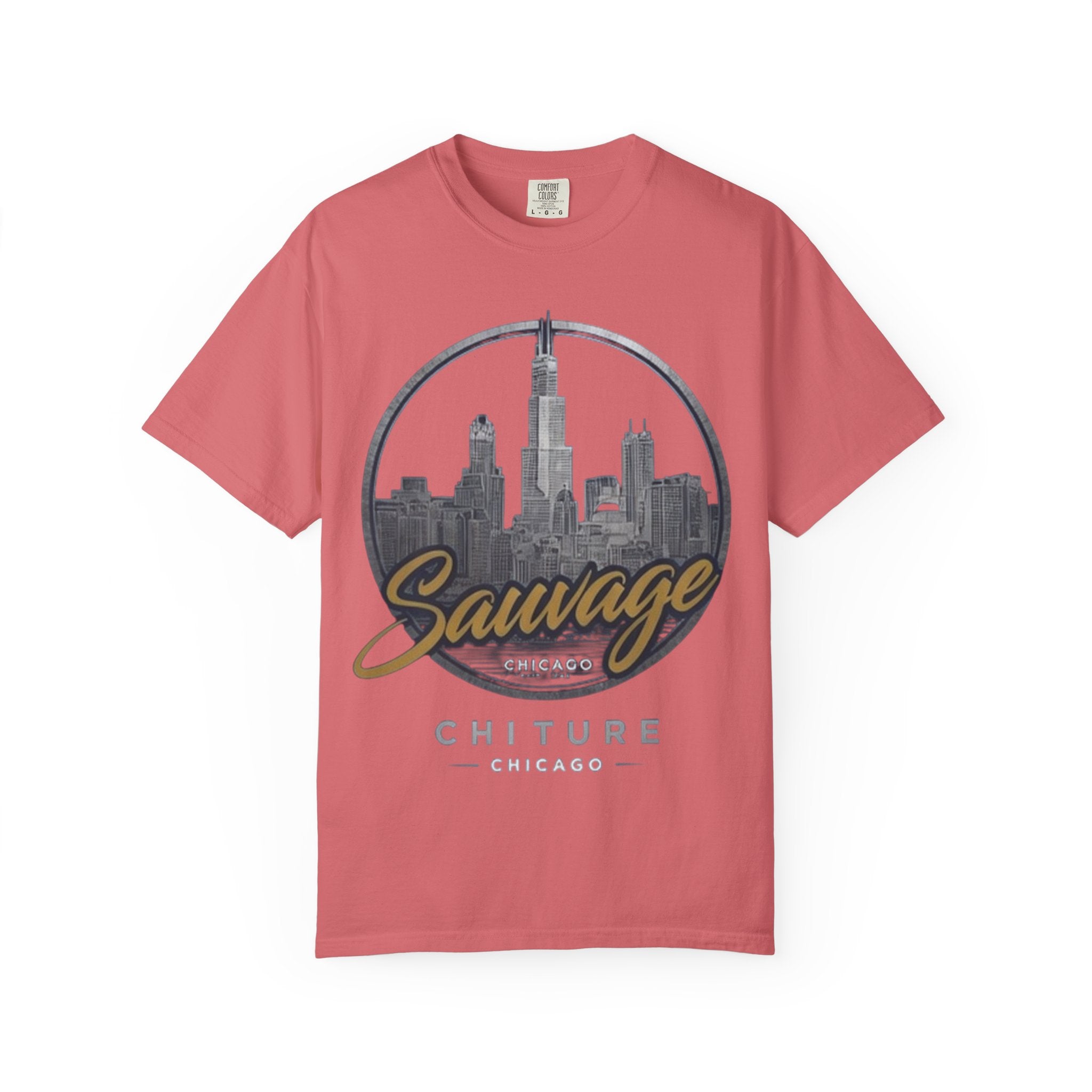 Chicago Skyline T-Shirt — "Sauvage" Graphic Tee Gold