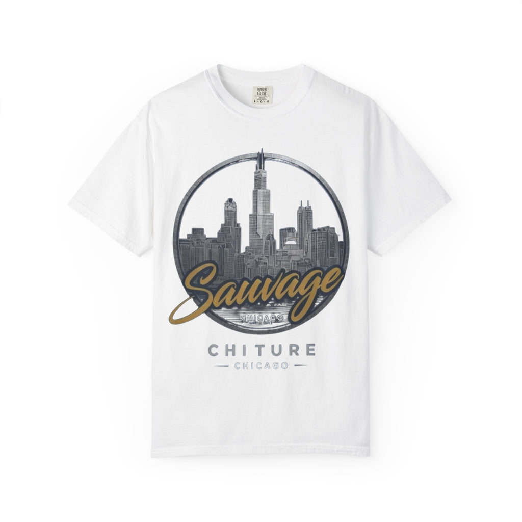 Chicago Skyline T-Shirt — "Sauvage" Graphic Tee Gold
