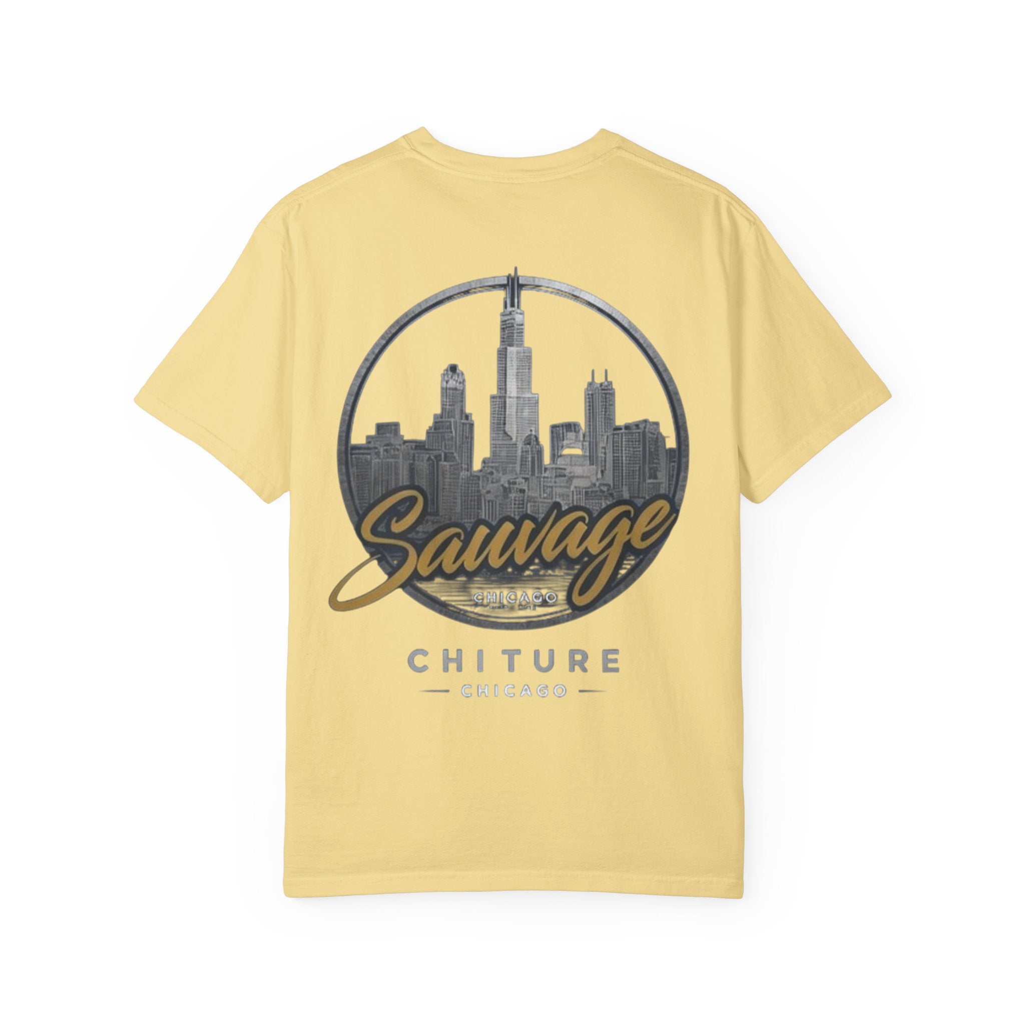 Chicago Skyline T-Shirt — "Sauvage" Graphic Tee Gold
