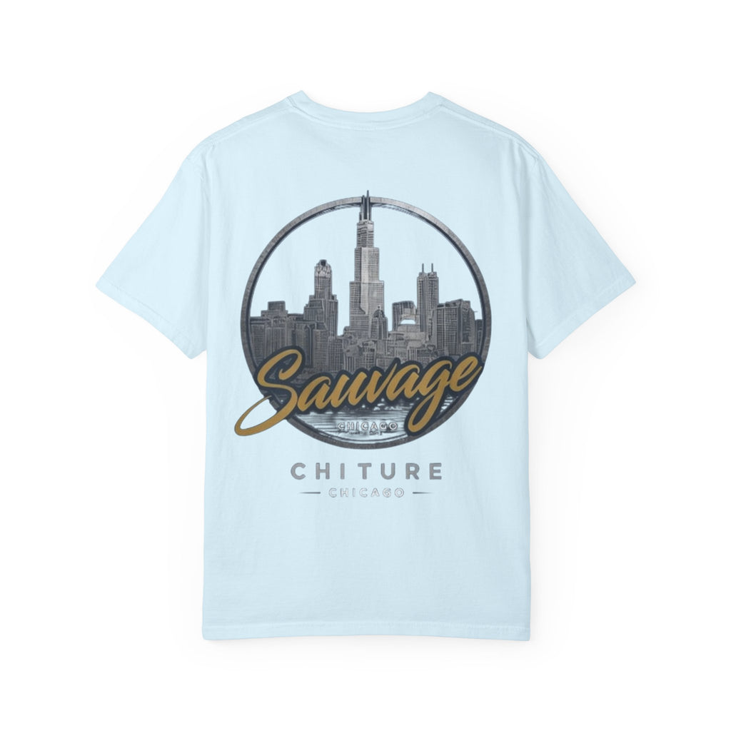 Chicago Skyline T-Shirt — "Sauvage" Graphic Tee Gold