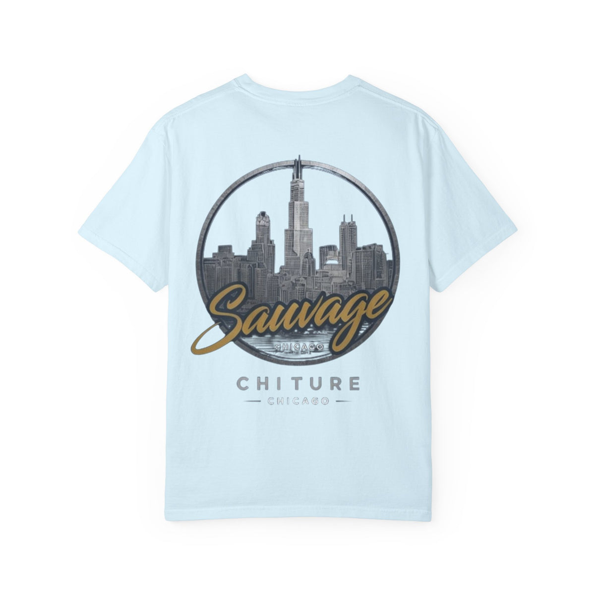 Chicago Skyline T-Shirt — "Sauvage" Graphic Tee Gold