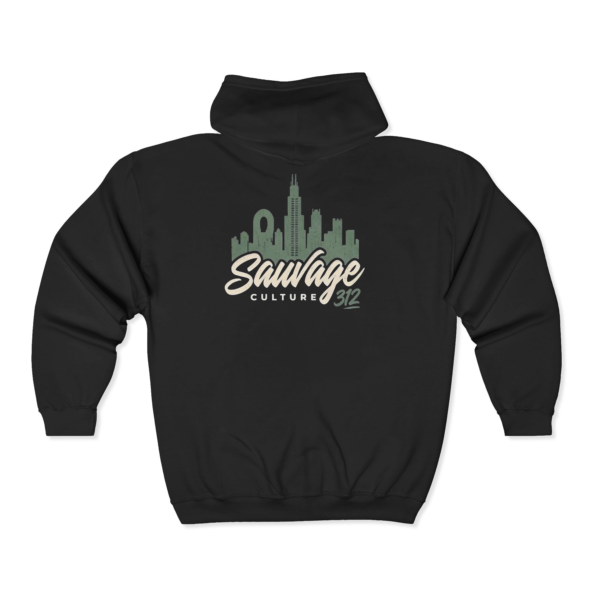 Savage Culture City Skyline Zip Hoodie – Urban Vintage Graphic Hoodie
